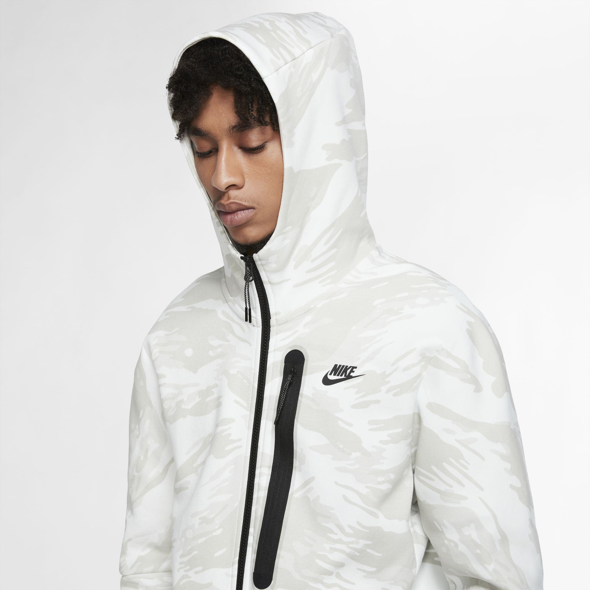 Nike Sportswear Tech Fleece Men's Full-zip Camo Hoodie in White/Black  (White) for Men | Lyst Australia