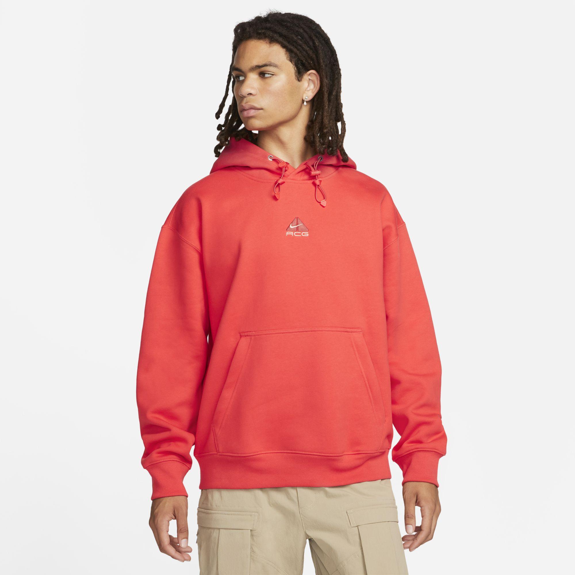Nike Acg Therma-fit Fleece Pullover Hoodie Red | Lyst