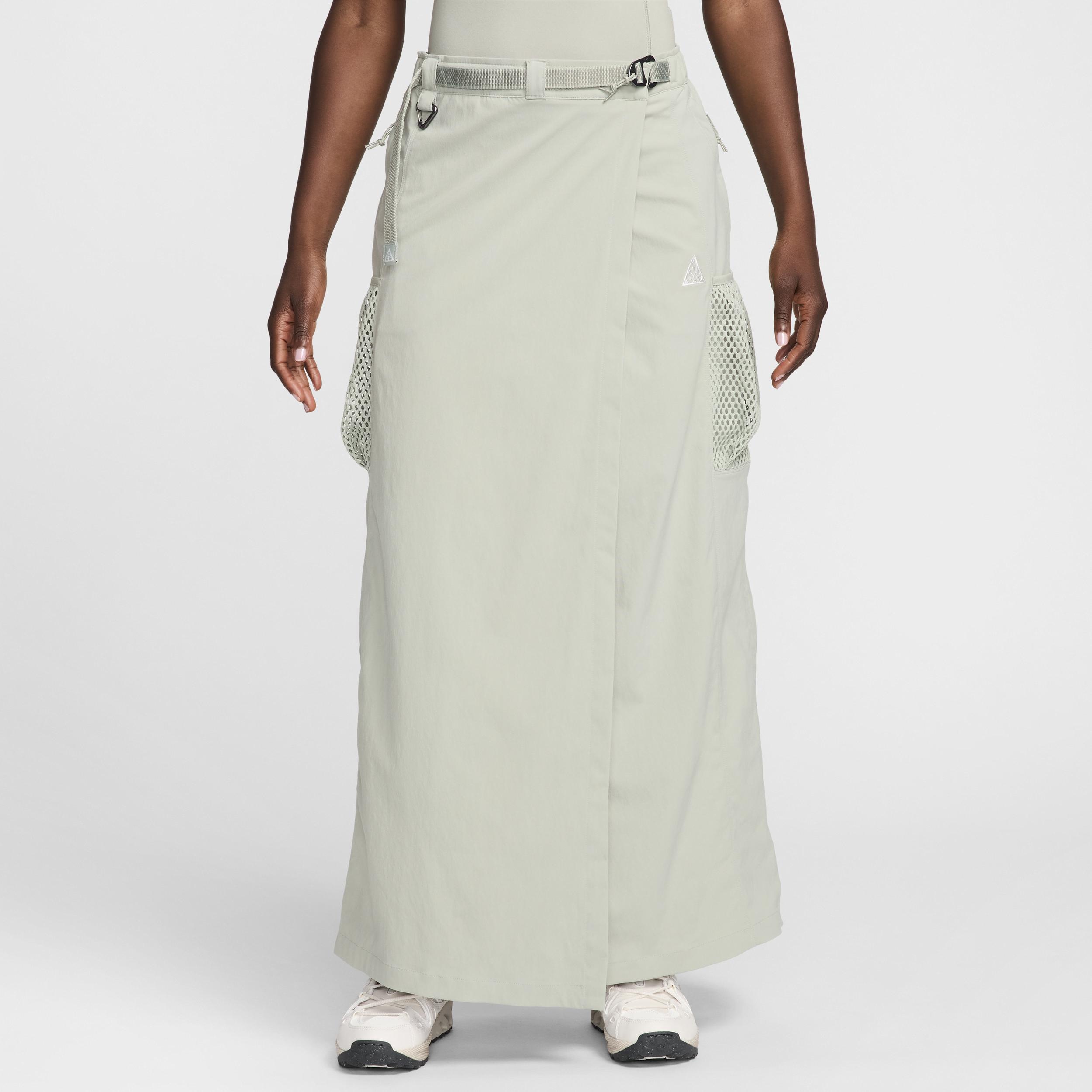 Sublime Ankle Length Nylon Athletic Skirt - Ash Green