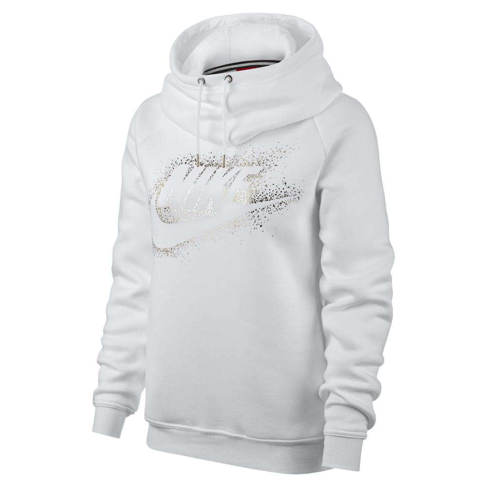 white and gold nike sweater