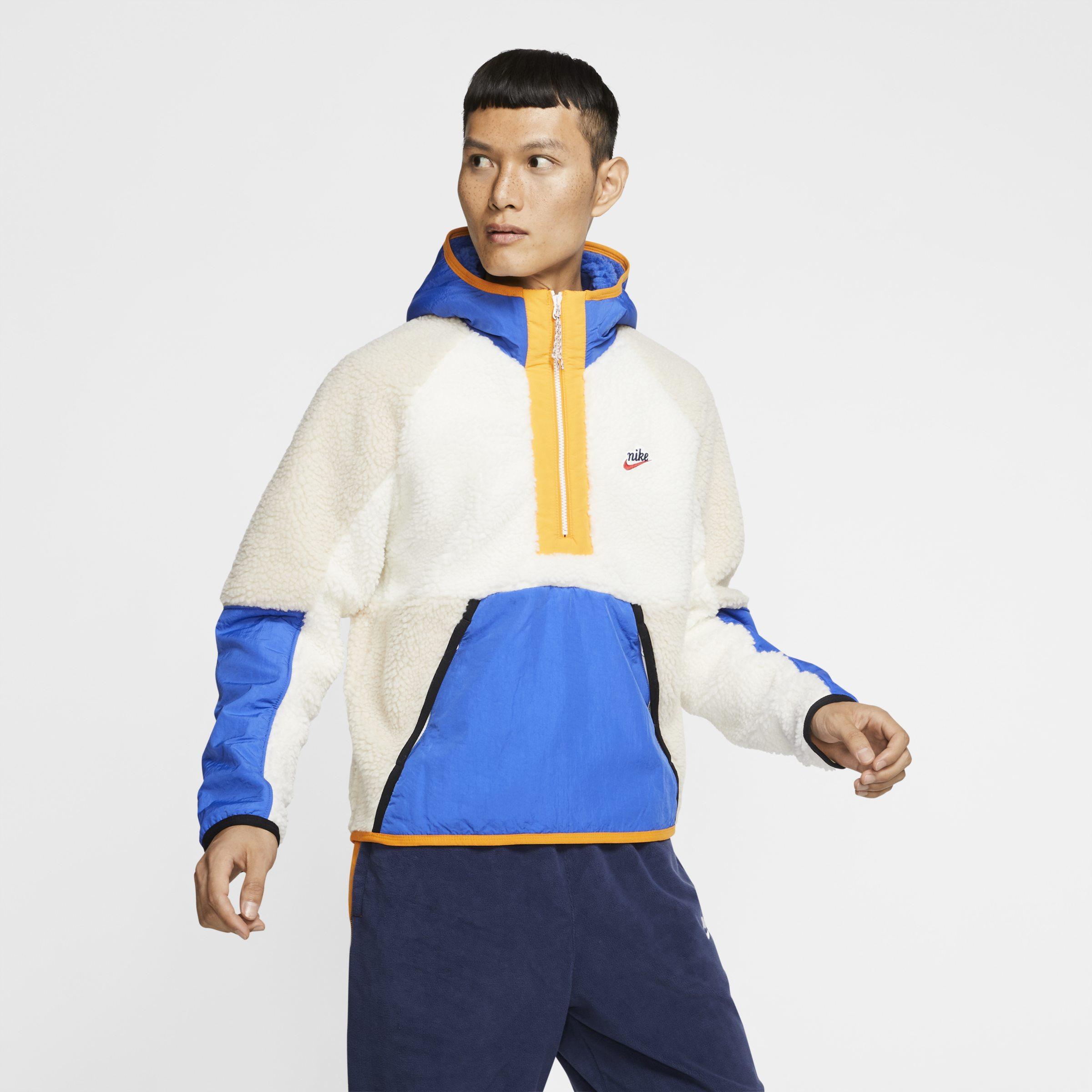 Felpa in sherpa con cappuccio e zip a metà lunghezza SportswearNike in Pile  da Uomo colore Blu | Lyst