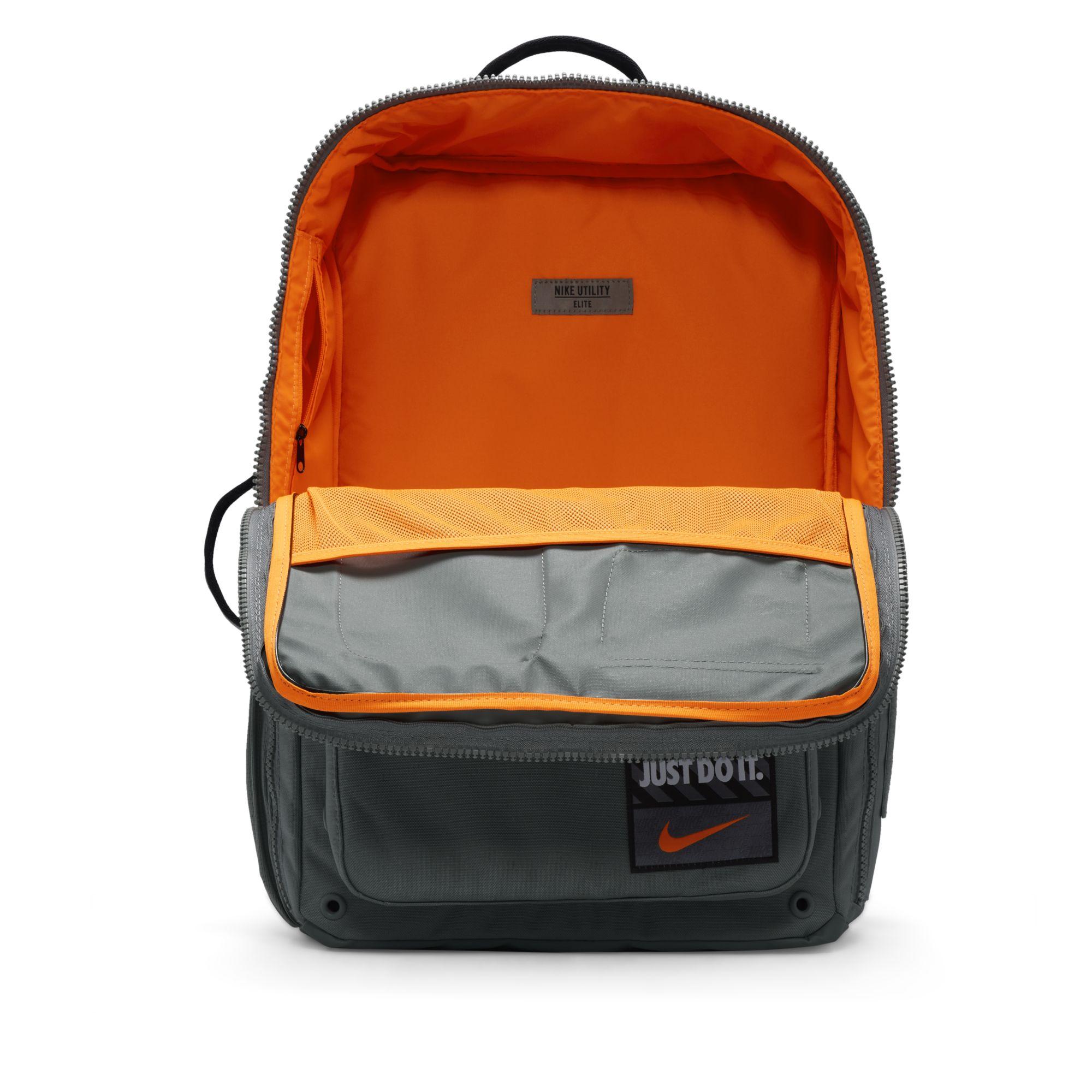 Orange and grey nike backpack on sale