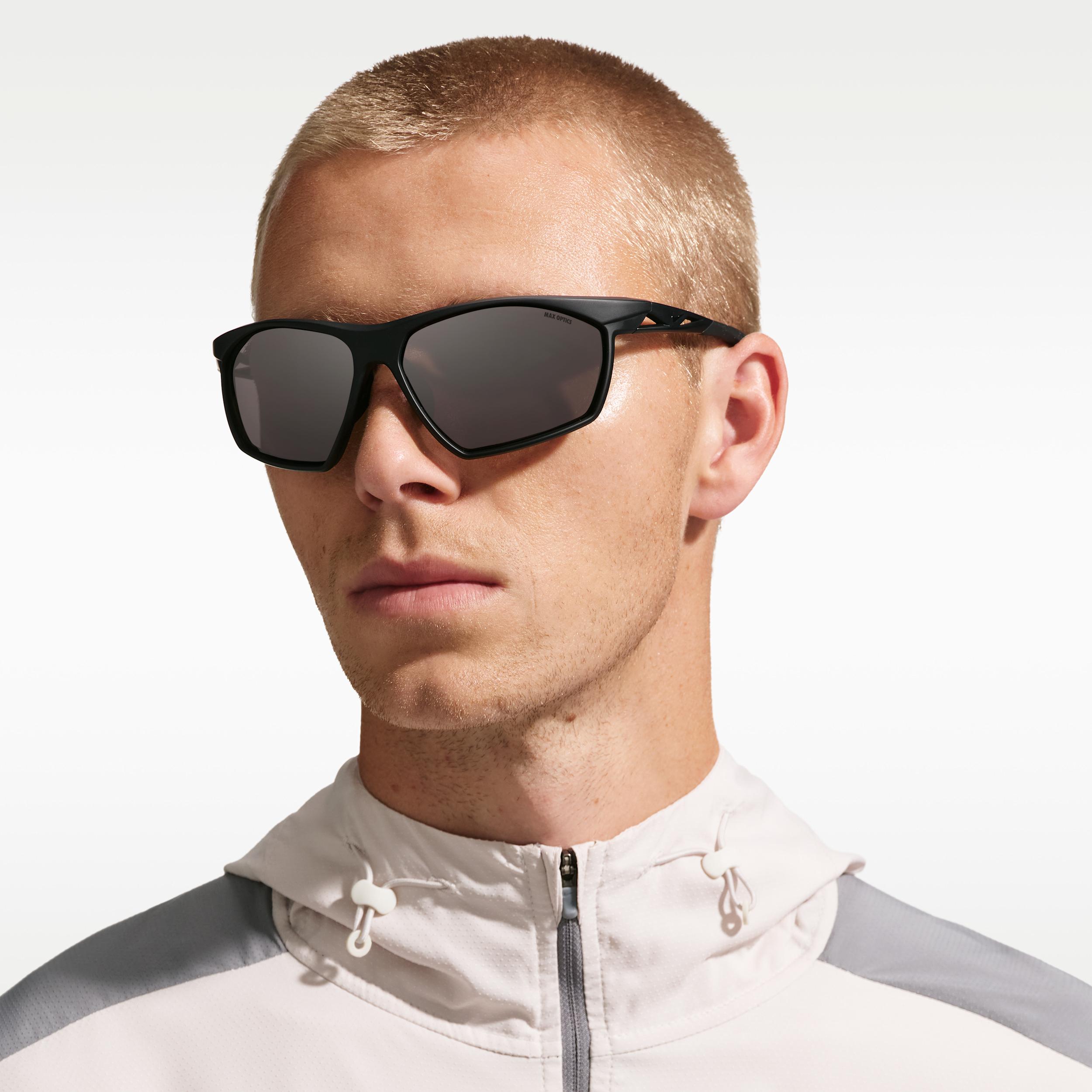 NWT Nike WINDTRACK-HEAT-010 Black 66mm Sunglasses New Nike NIKE WINDTRACK FV2393 010 Matte Black/Silver Flash  main image 2