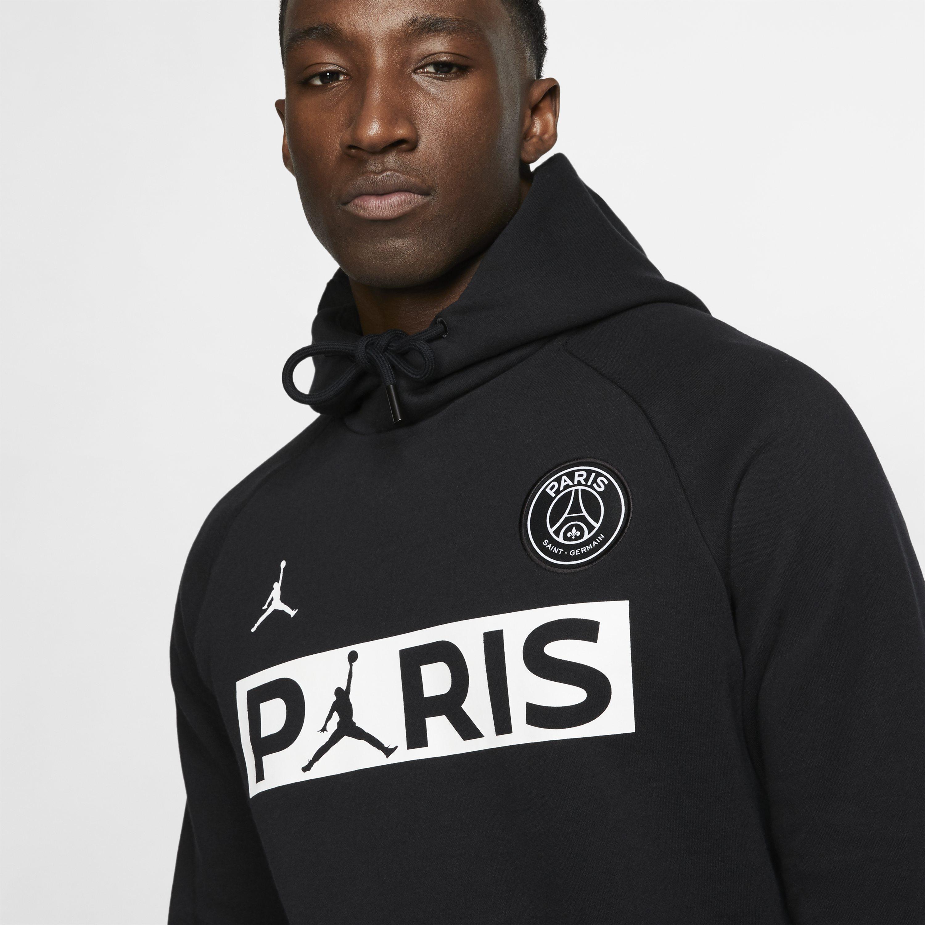 Nike Paris Saint-germain Fleece Pullover Hoodie in Black for Men | Lyst UK