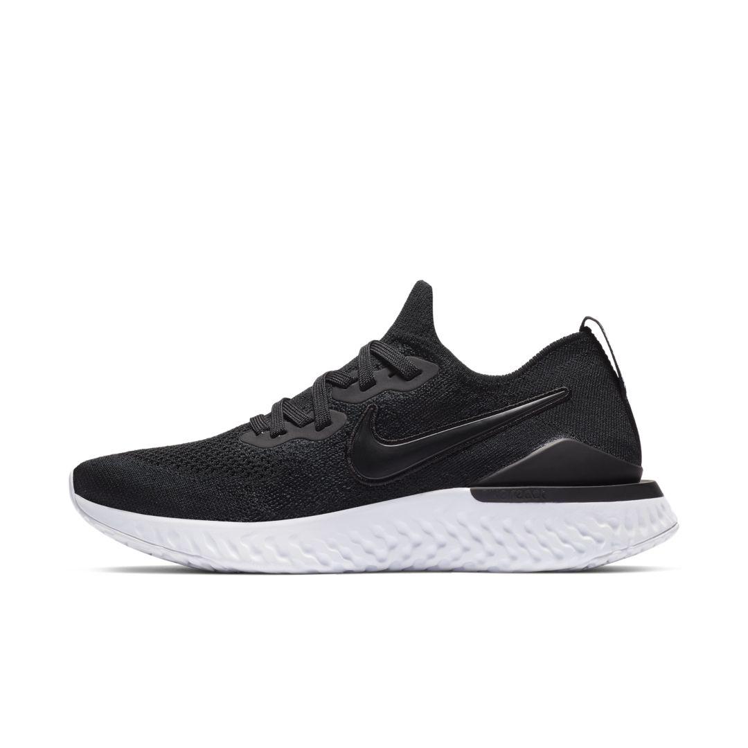 Nike Rubber Epic React Flyknit 2 Running Shoe in Black/White (Black) | Lyst