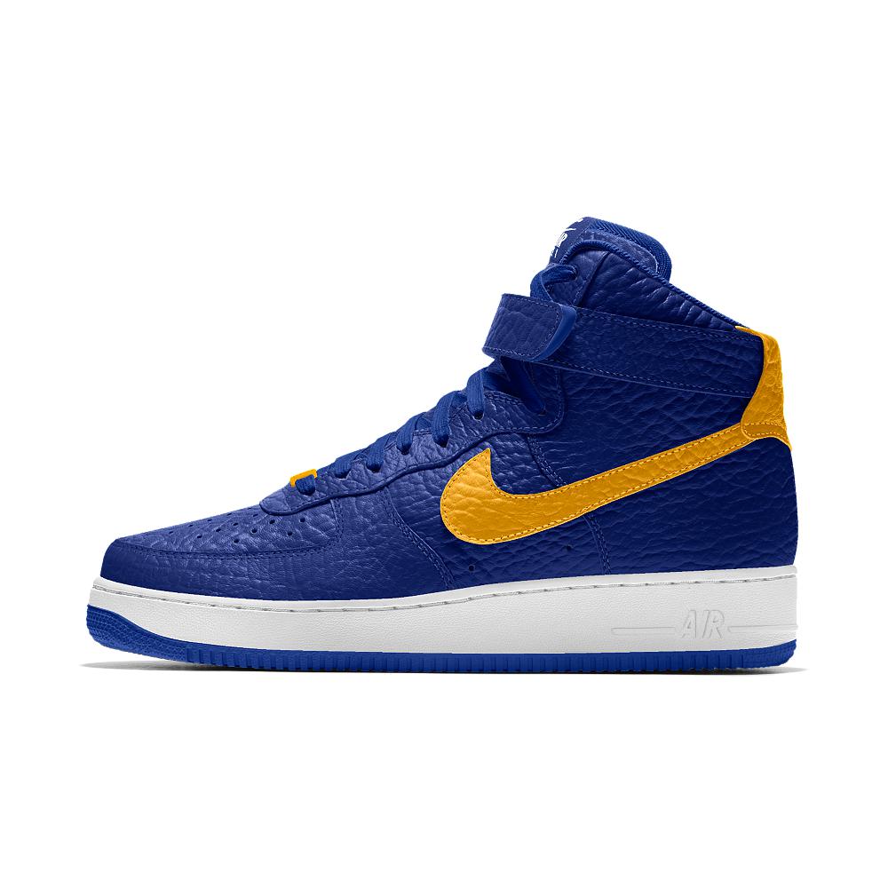 Nike Air Force High Premium Id (golden State Warriors) Men's Shoe in Blue for Men | Lyst