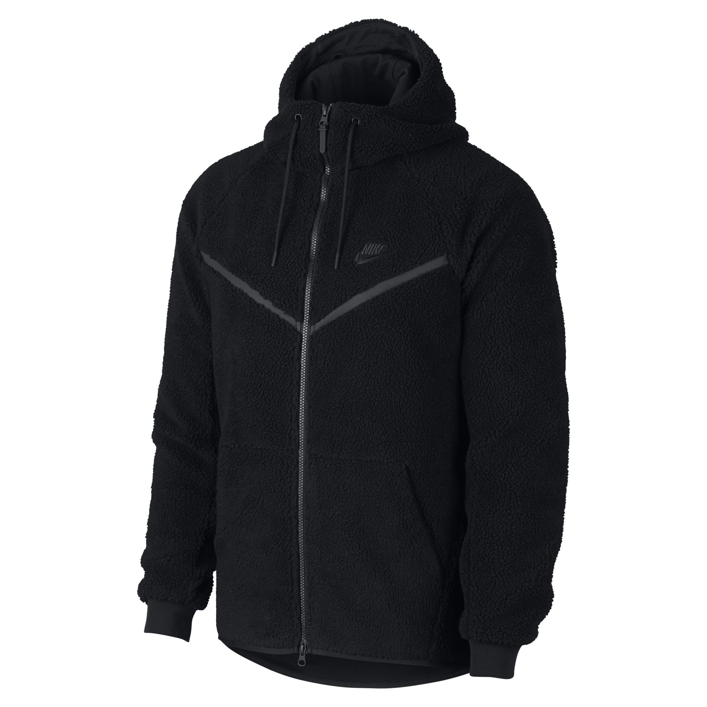 Nike Sportswear Windrunner Tech Fleece Sherpa Hoodie in Black for Men ...