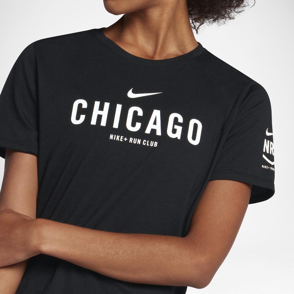 Nike Dry Nrc (chicago) Women's Running T-shirt in Black | Lyst