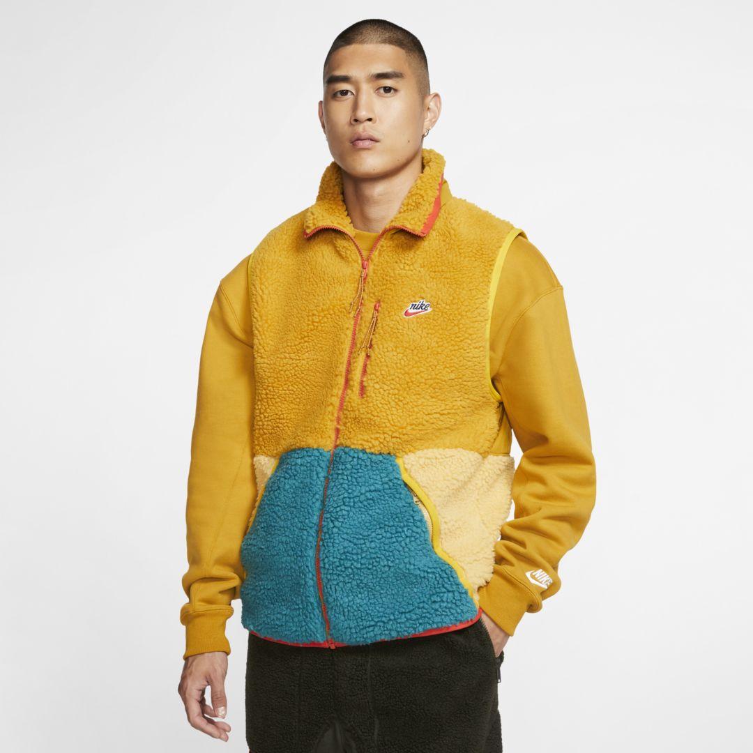 Nike Sportswear Sherpa Fleece Vest in Gold (Yellow) for Men - Save 18% - Lyst