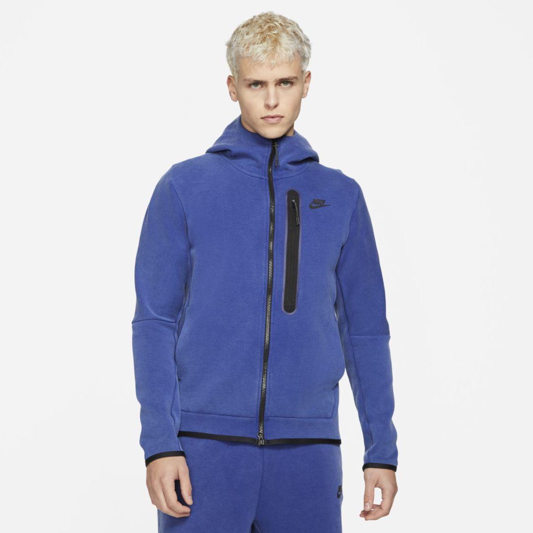 Nike Sportswear Tech Fleece Washed Full-zip Hoodie in Blue for Men | Lyst
