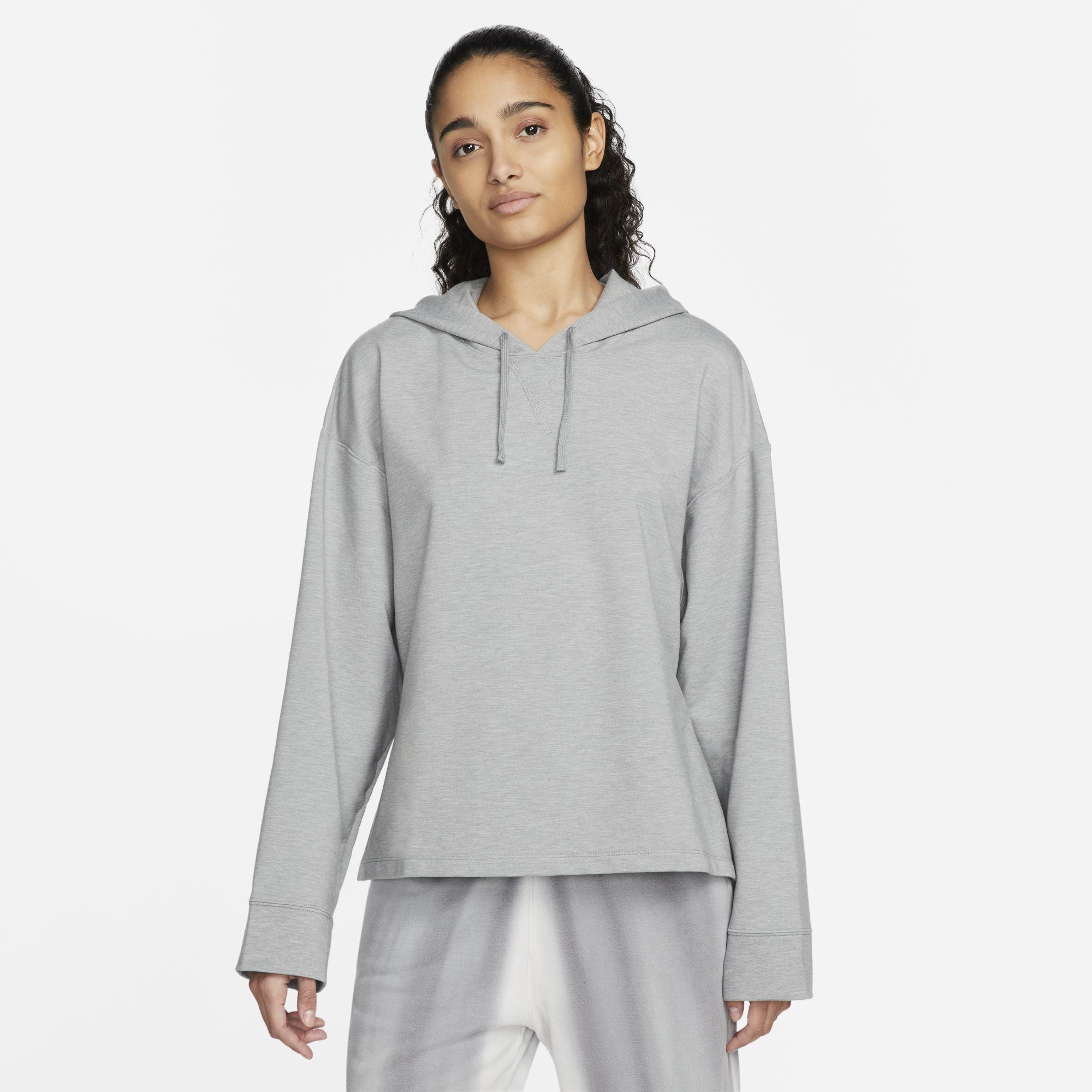 Nike Yoga Dri-fit Fleece Hoodie In Grey, in Gray | Lyst