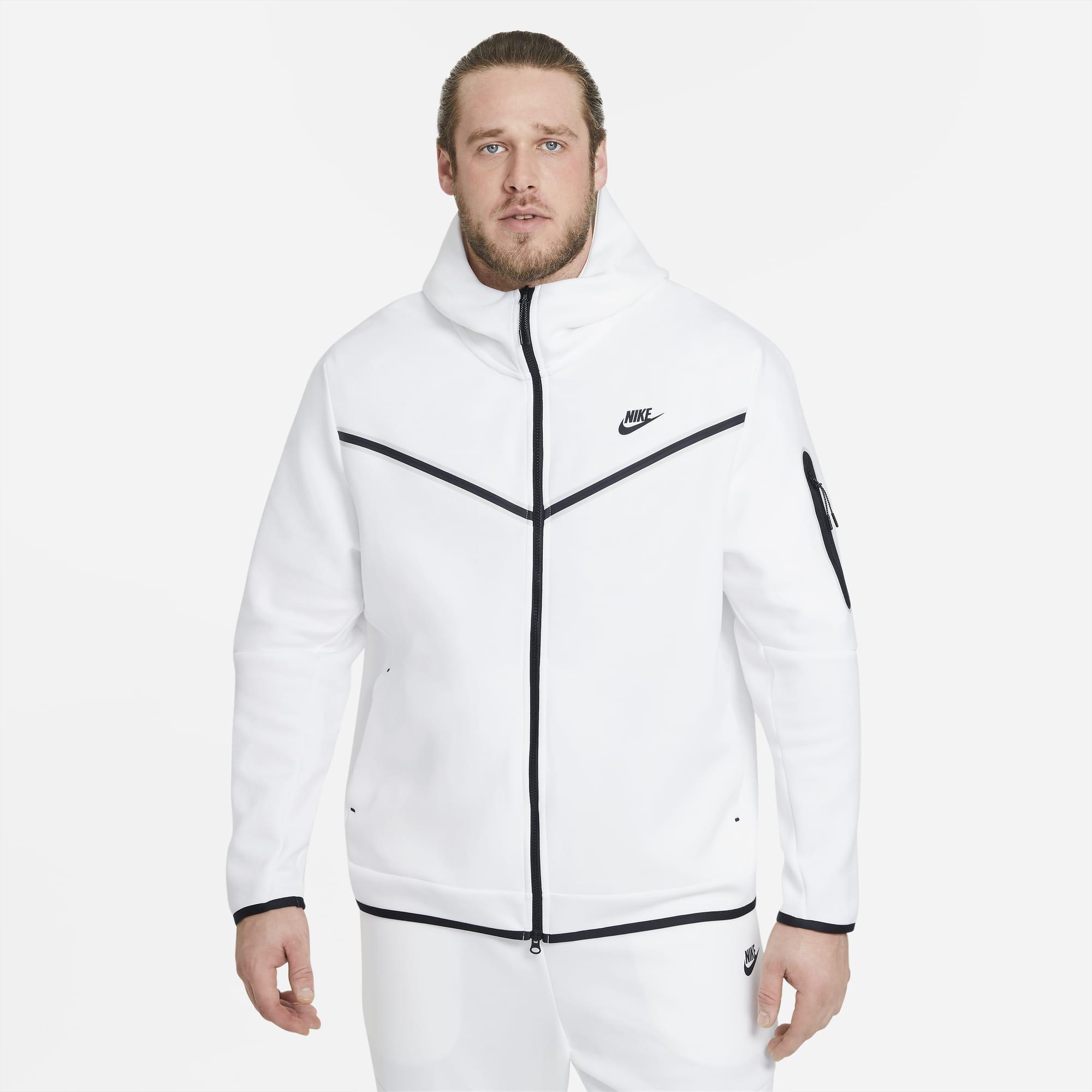 Nike Sportswear Tech Fleece Full-zip Hoodie in White,Black (White) for Men  | Lyst
