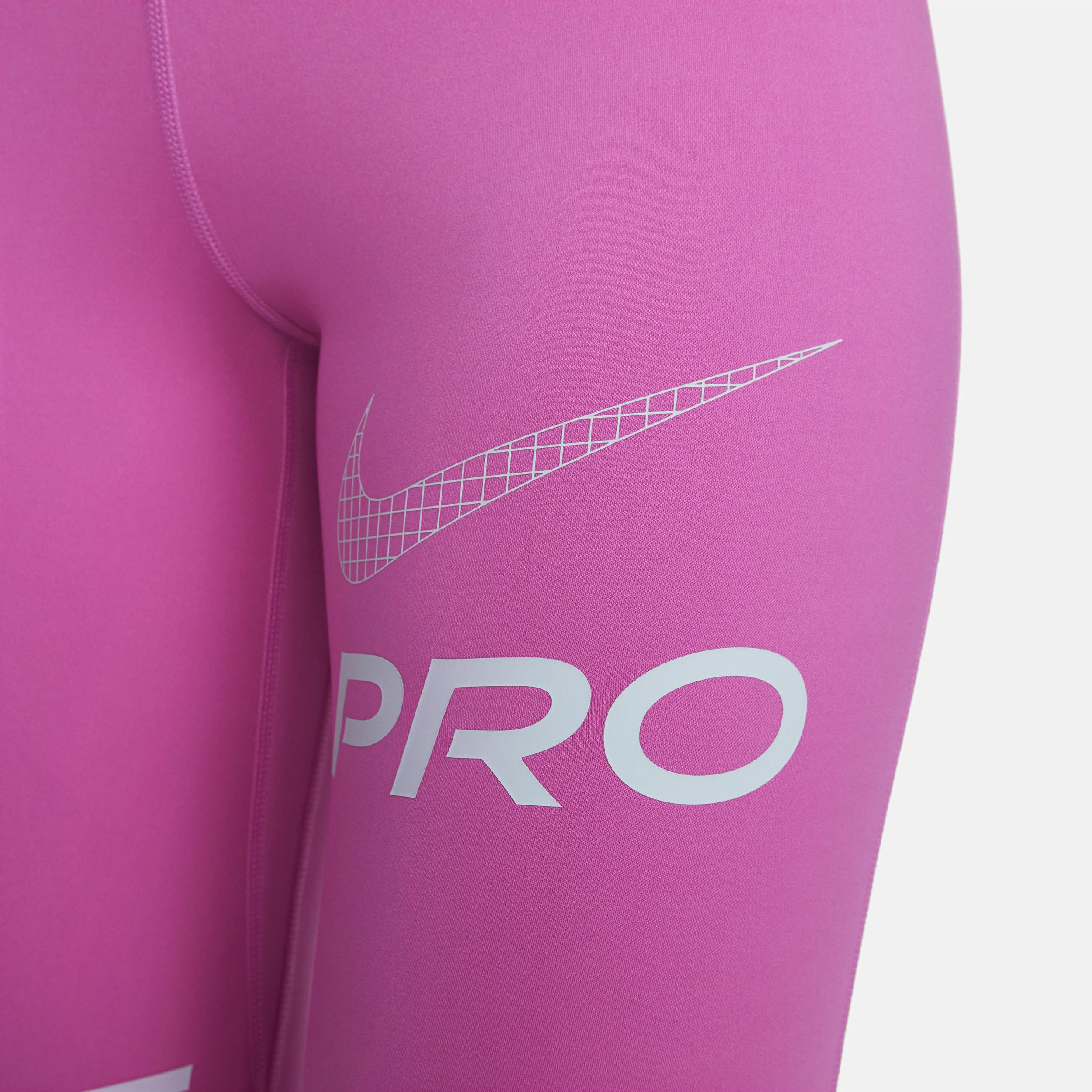 Nike Pro Mid-rise Full-length Graphic Training Leggings In Pink, | Lyst