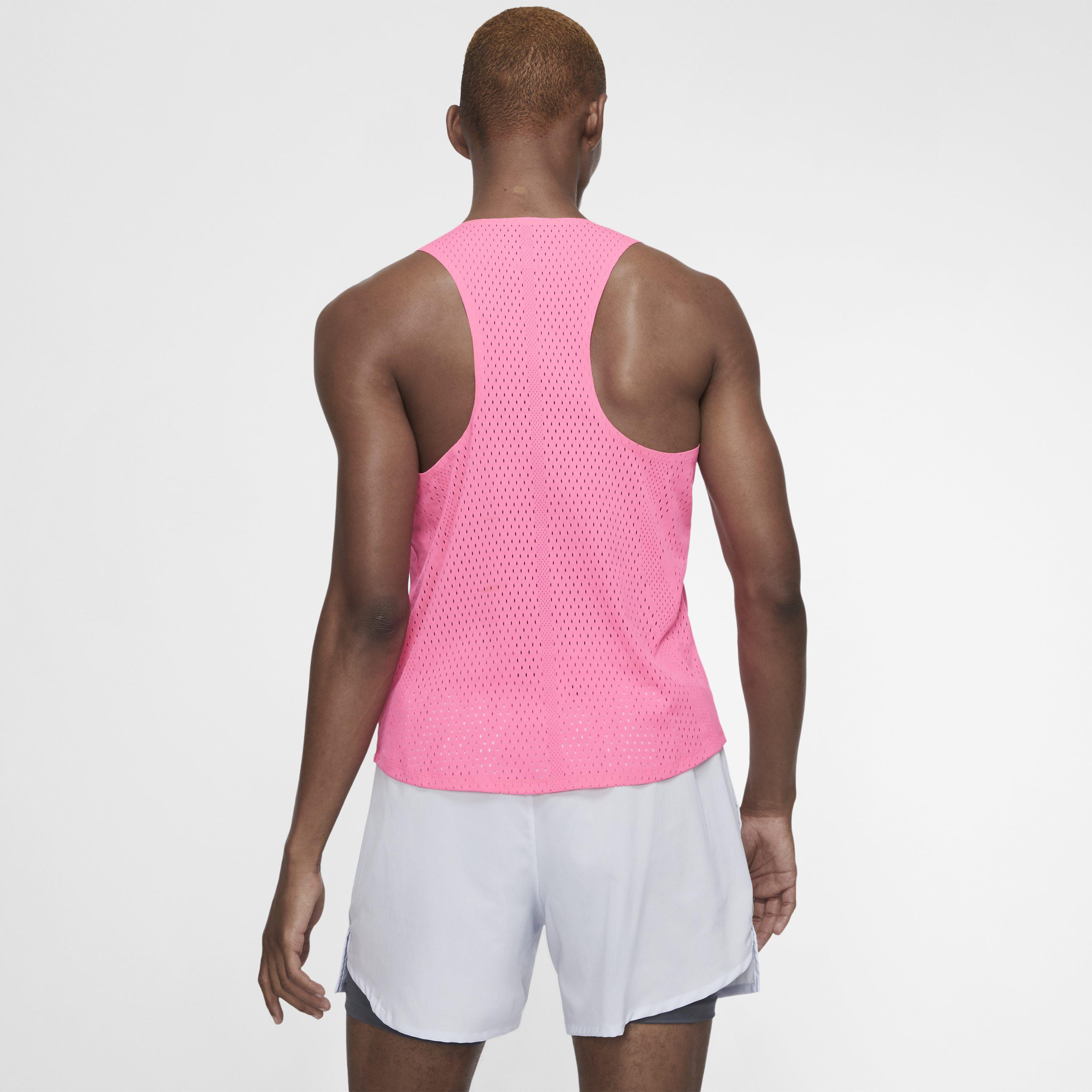 Nike Aeroswift Running Singlet in Pink for Men - Lyst