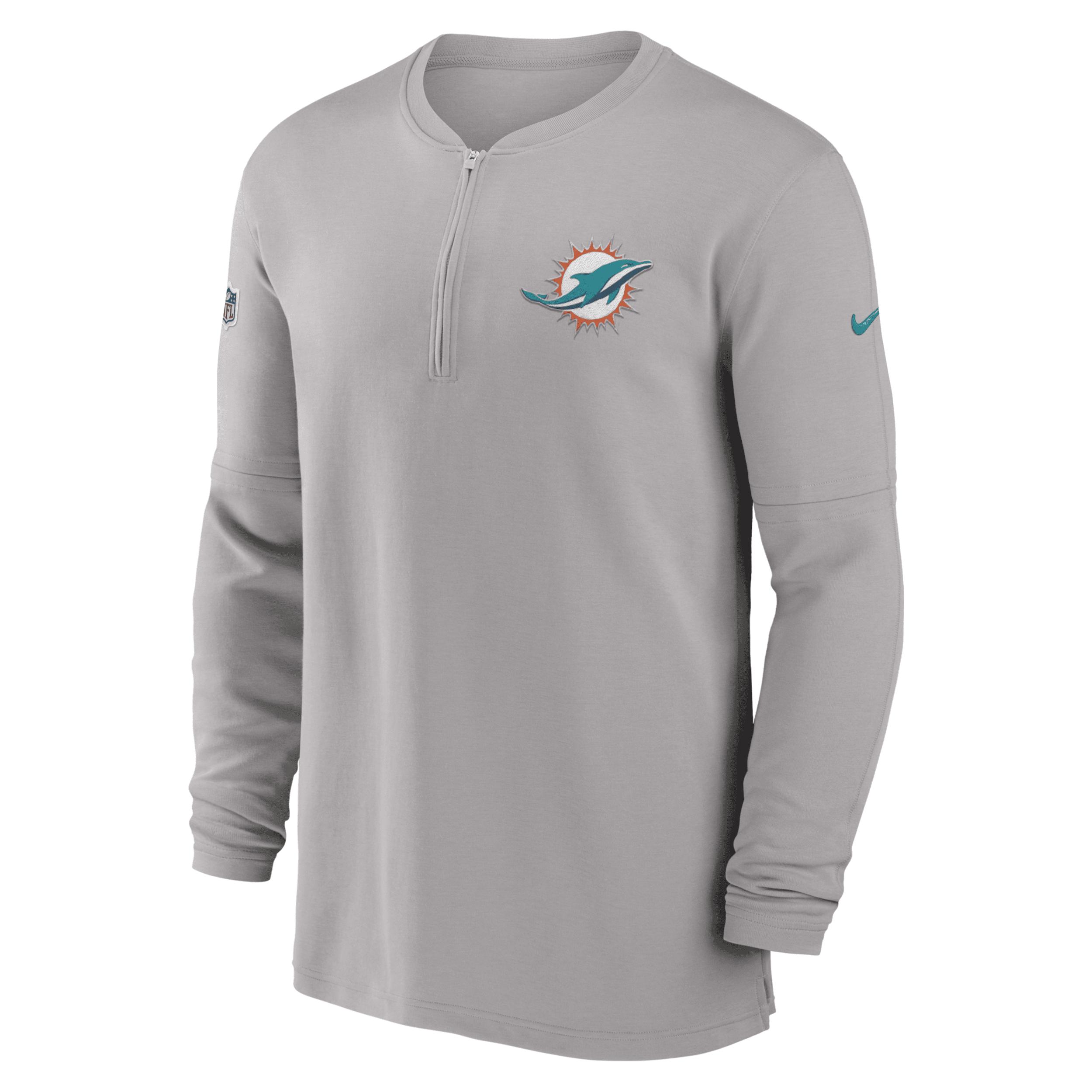 Women's Medium NIKE Miami Dolphins Dri-Fit NFL Apparel V-neck Teal T- Shirt C60