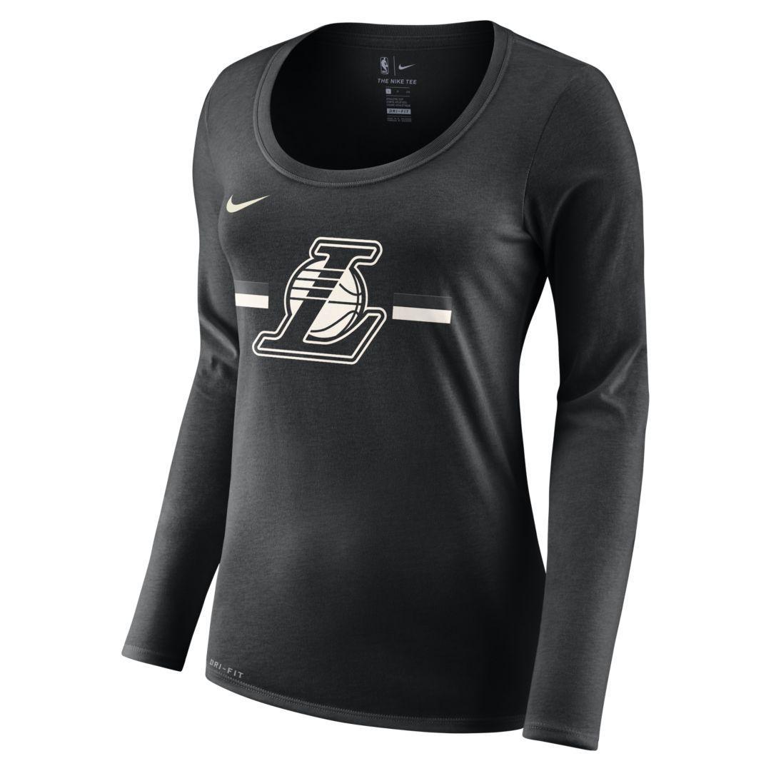 Nike Los Angeles Lakers Dri-fit Logo Long-sleeve Nba T-shirt in Black - Lyst