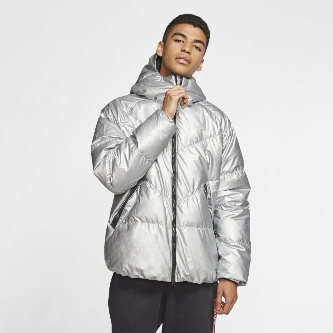 Nike Sportswear Down-fill Hooded Puffer Jacket in Silver (Metallic) for Men  - Lyst
