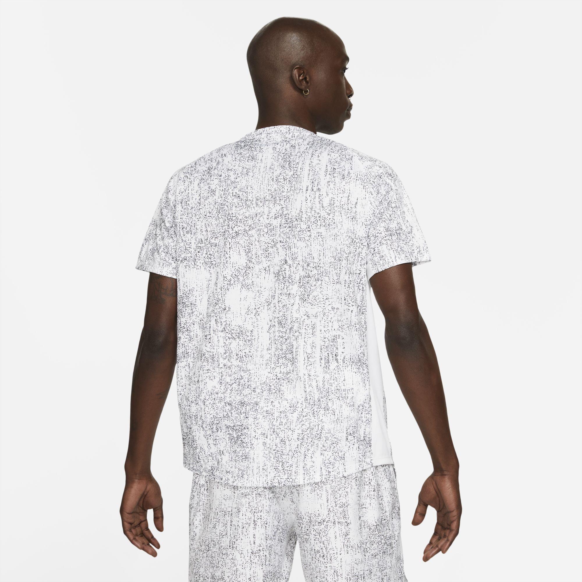 Nike Synthetic Court Dri Fit Victory Printed Tennis Top In White For Men Lyst