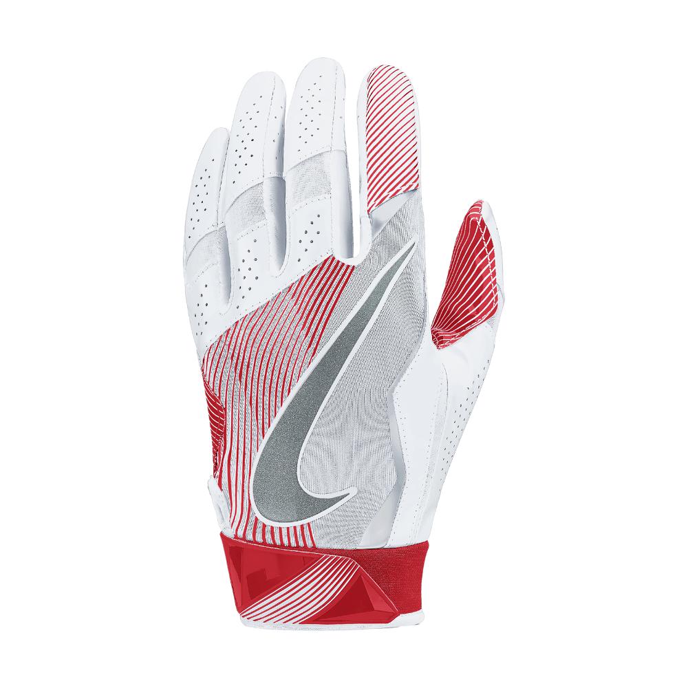 nike football gloves red and white