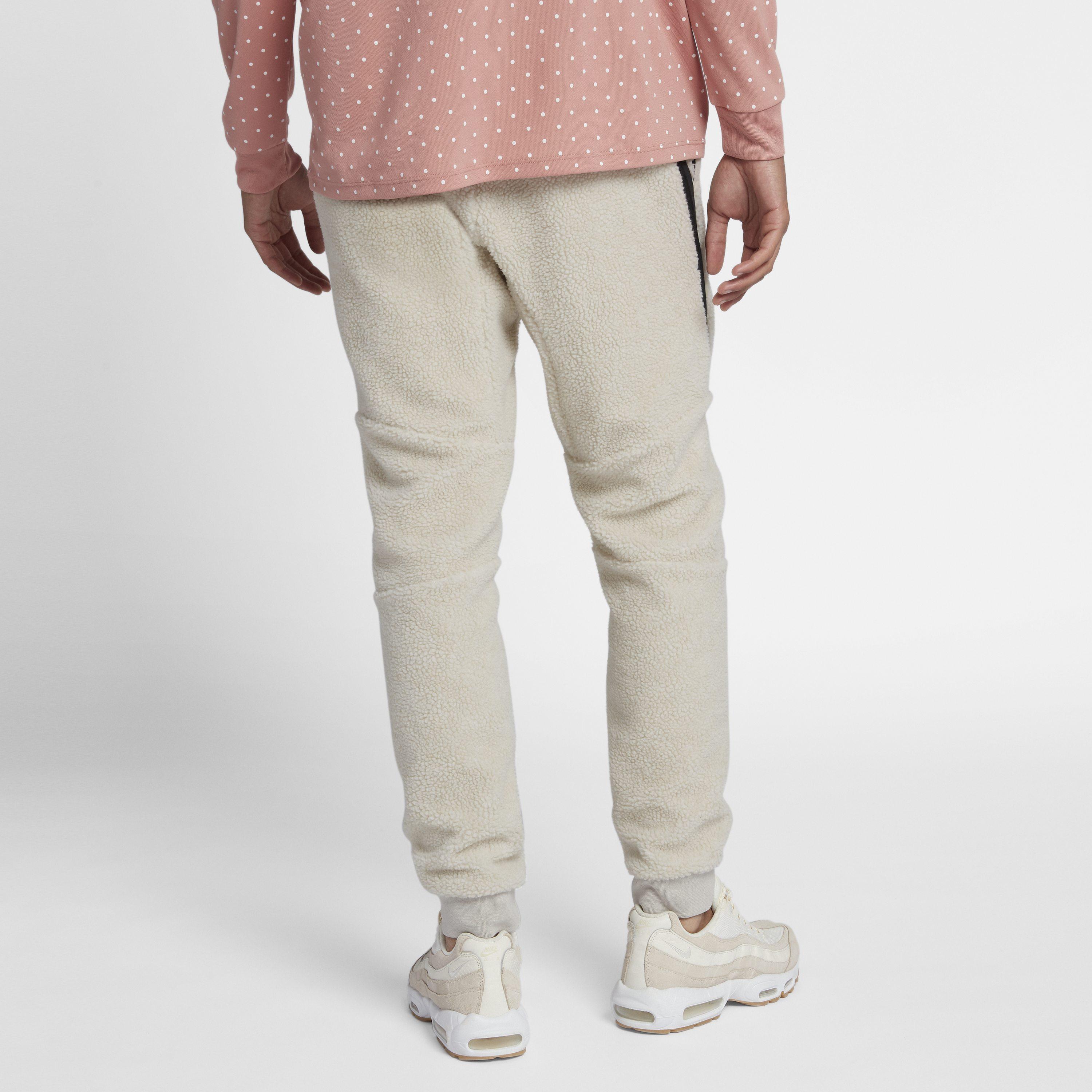 Nike Sportswear Tech Fleece Icon Sherpa Joggers in Cream (Natural) for