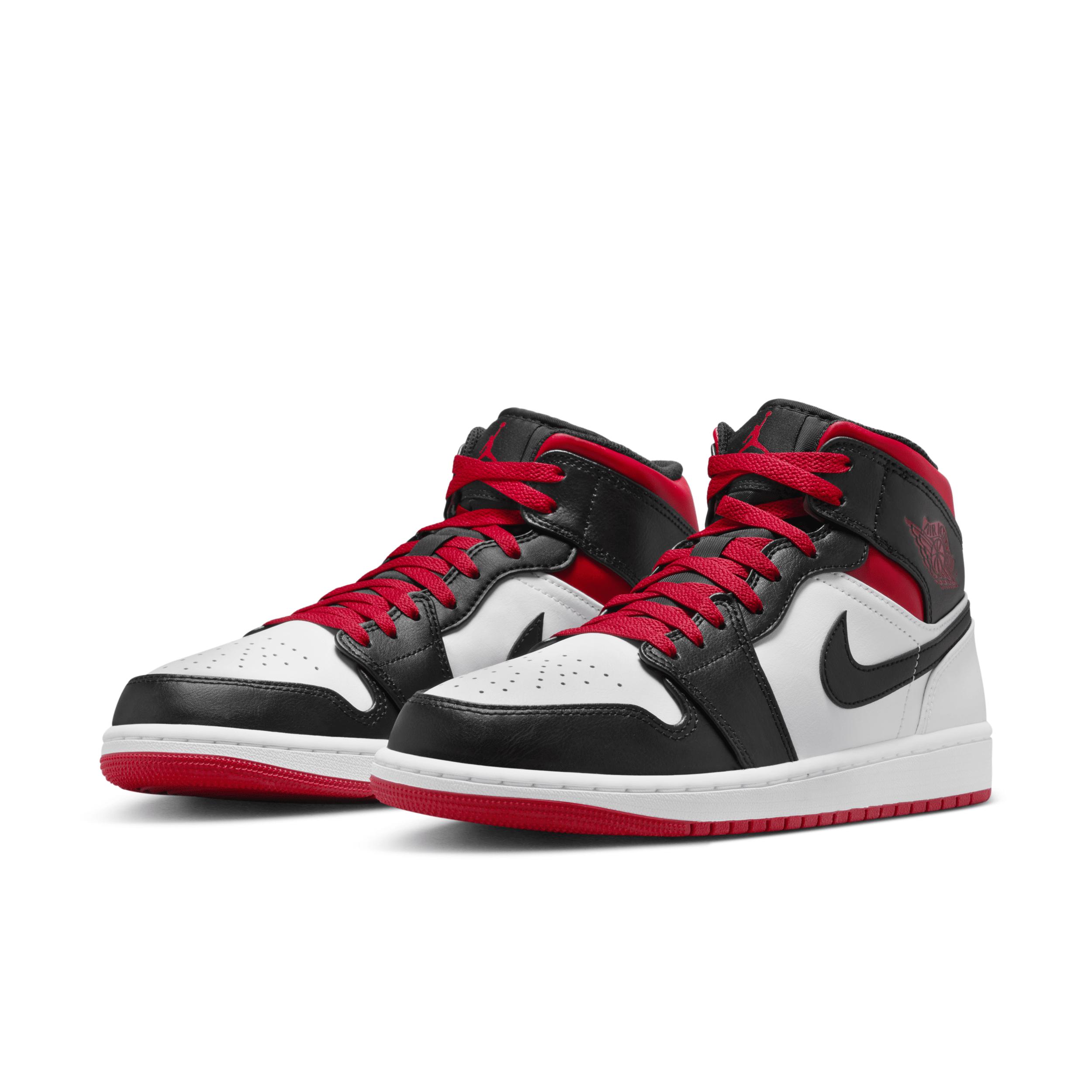 Nike Air Jordan 1 Mid Sneakers White / Gym Red / Black for Men | Lyst