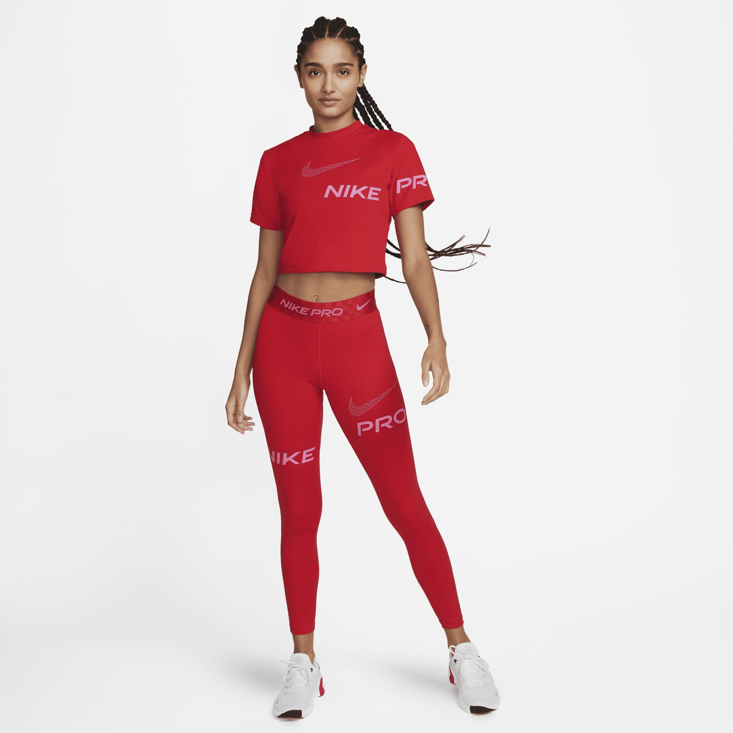 Nike Pro Mid-rise Full-length Graphic Training Leggings In Red, | Lyst  Australia