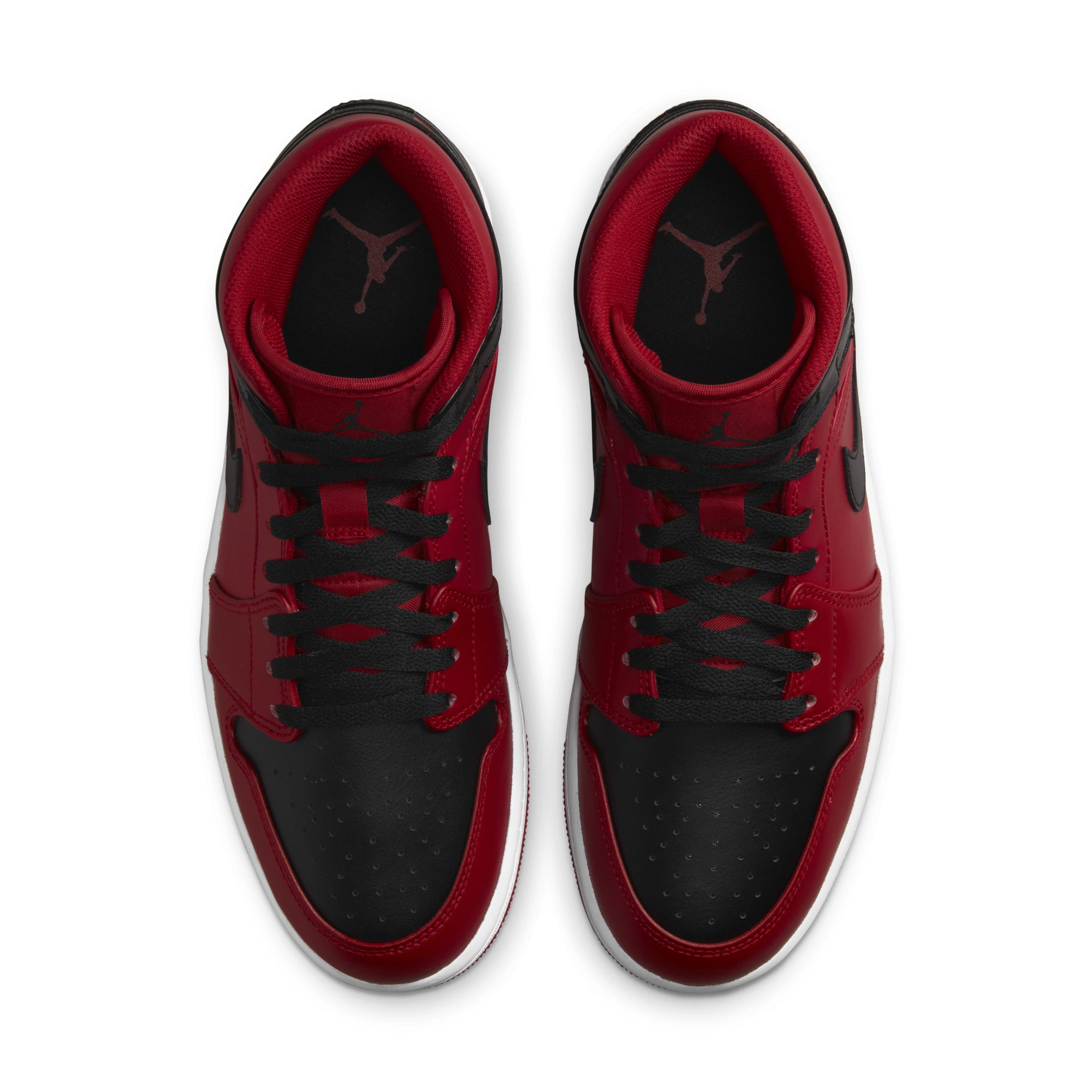 Jordan 1 mid team red black discount
