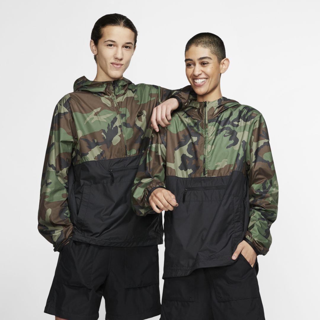 Nike Sb Camo Skate Anorak Jacket in Green for Men | Lyst