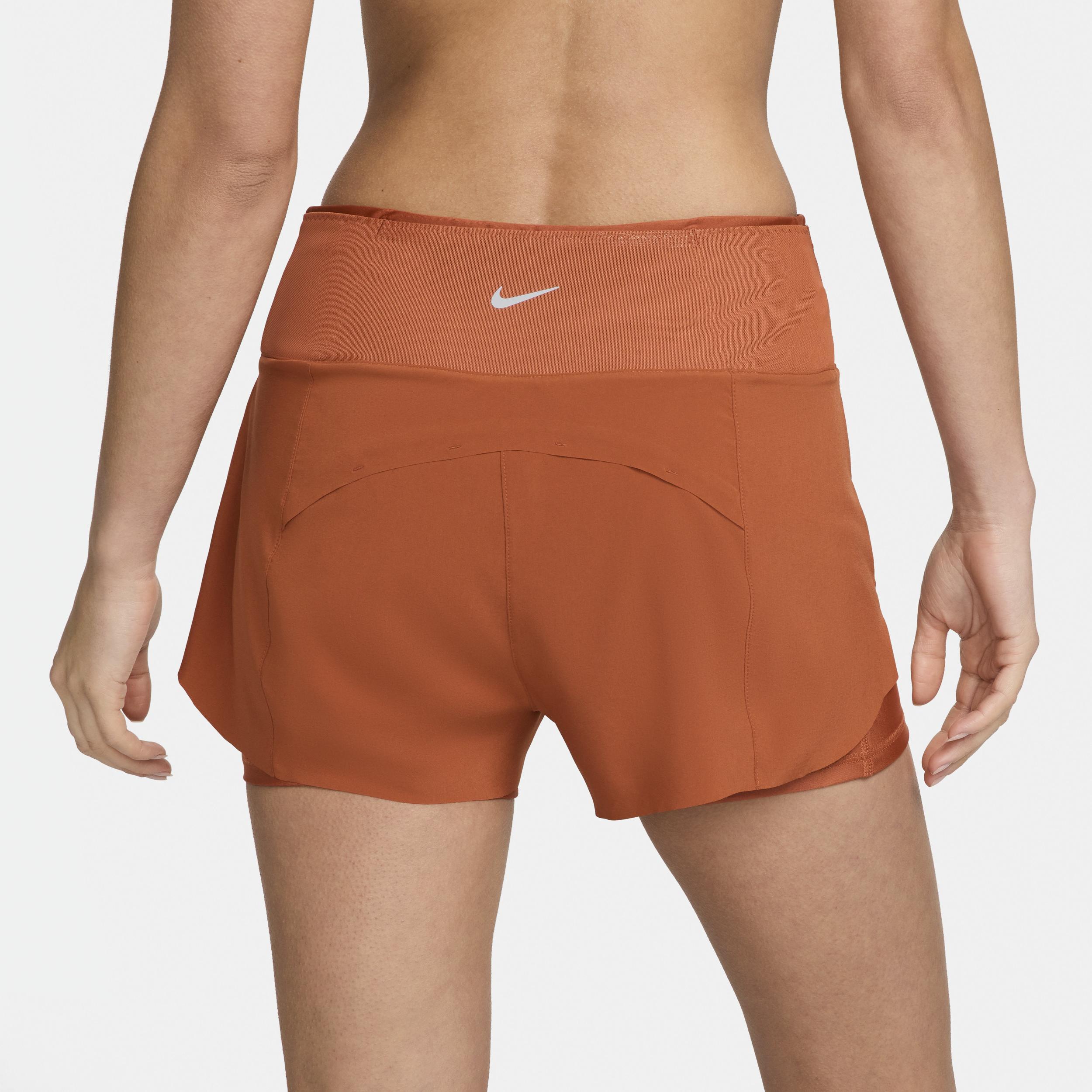 Nike Dri Fit Swift Mid Rise 8Cm Approx. 2 In 1 Running Shorts With Pockets in Orange Lyst UK