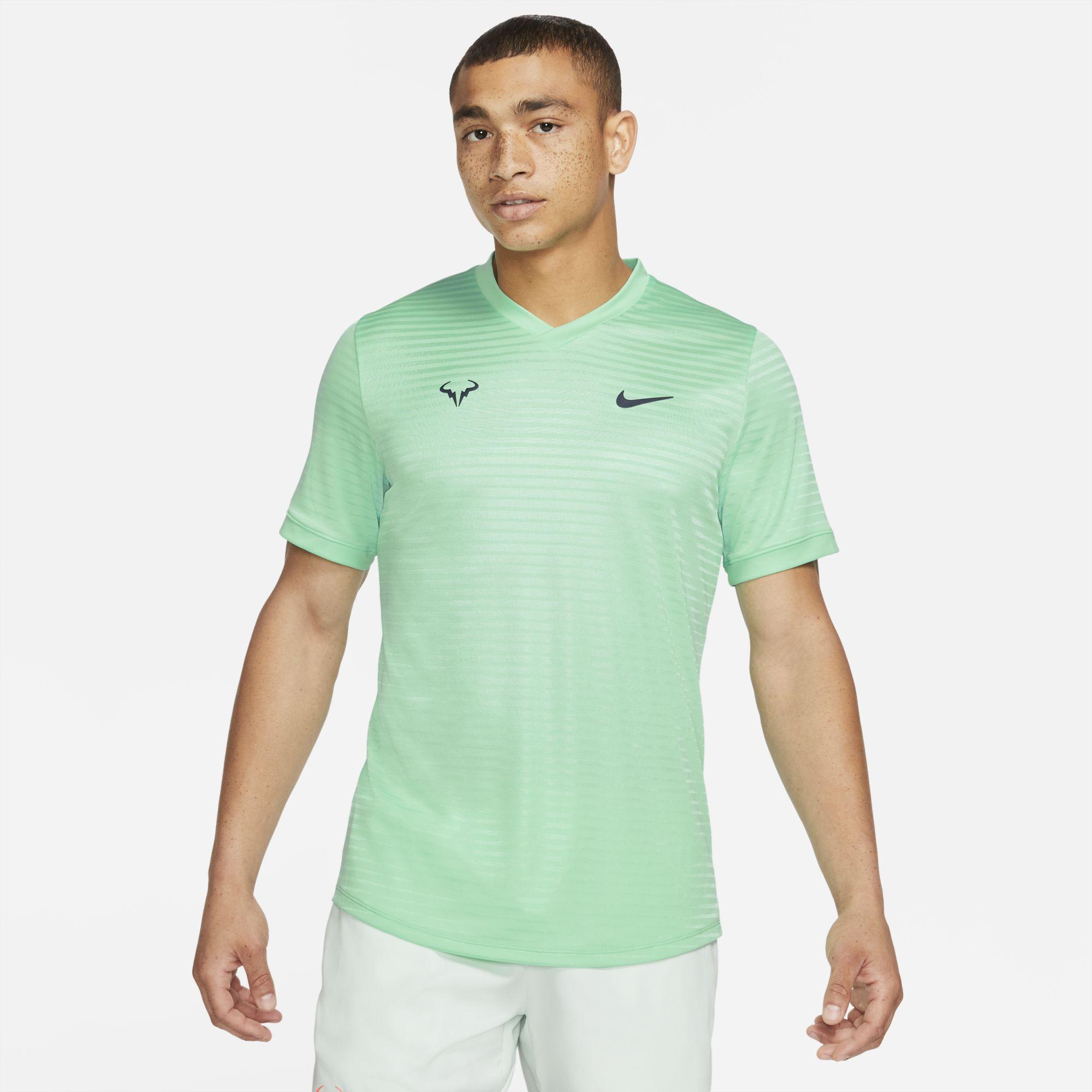 Nike Rafa Challenger Short-sleeve Tennis Top in Green for Men - Lyst