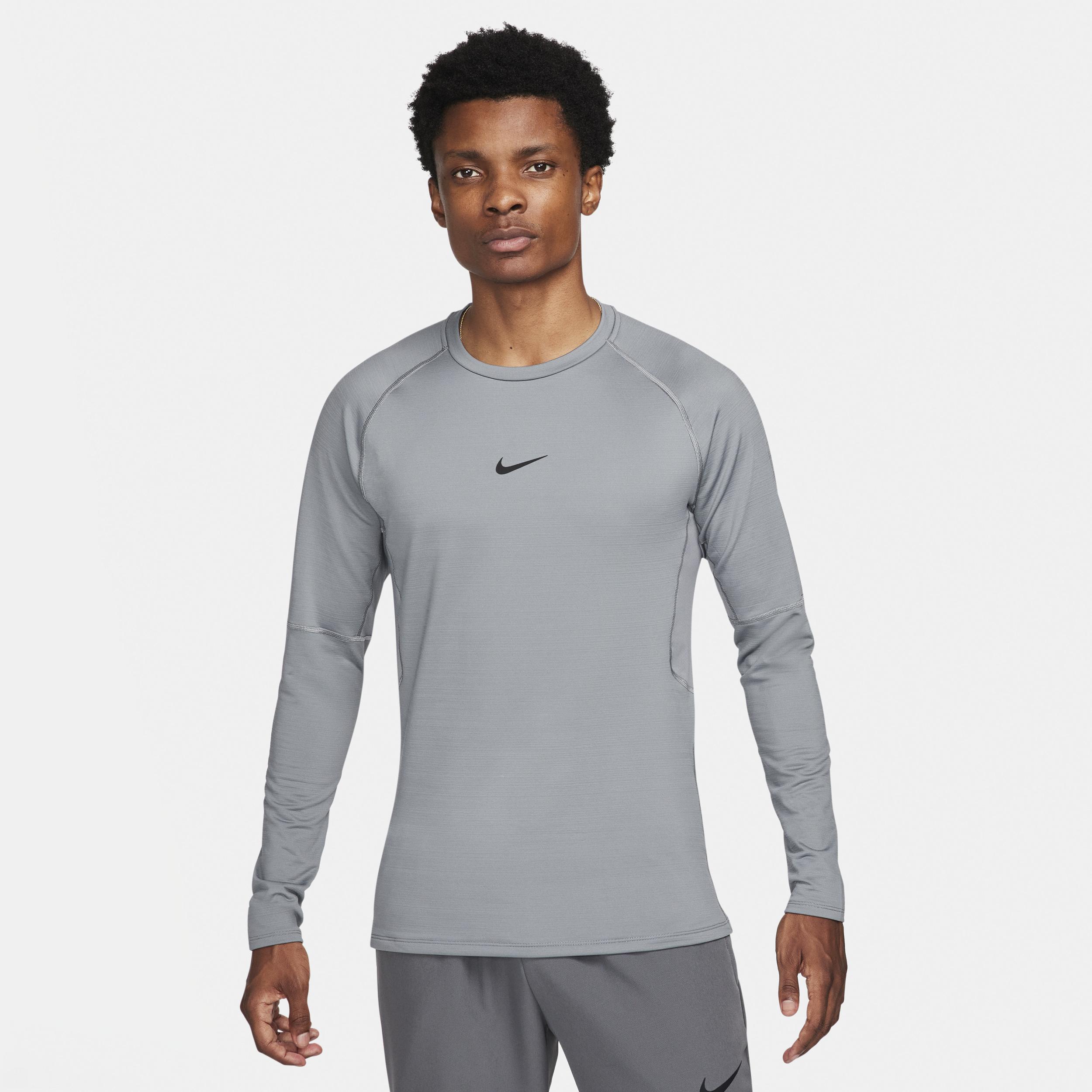 Nike Pro Warm Long-sleeve Top in Grey for Men | Lyst UK