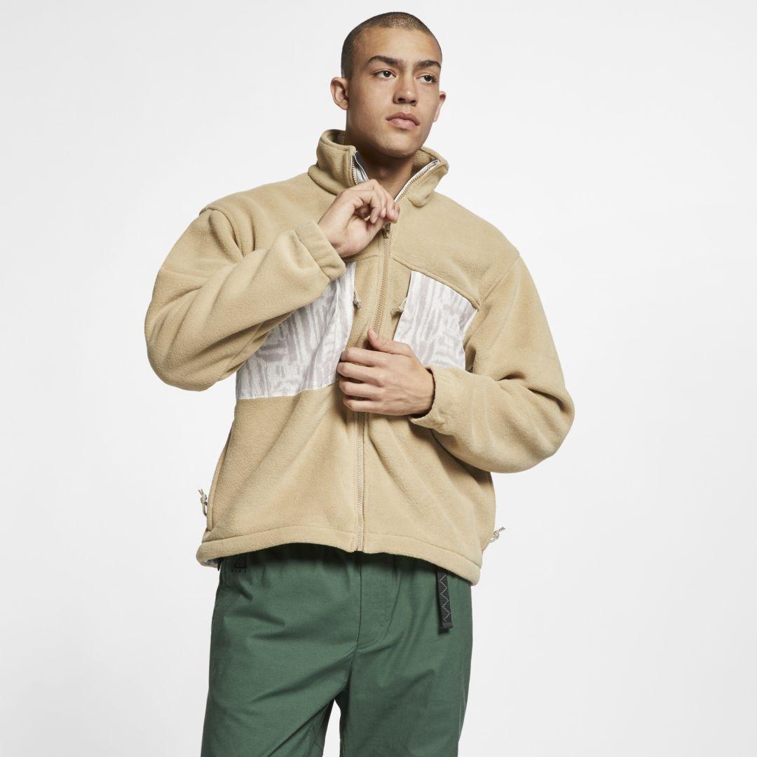 Nike Fleece Jacket Natural for | Lyst