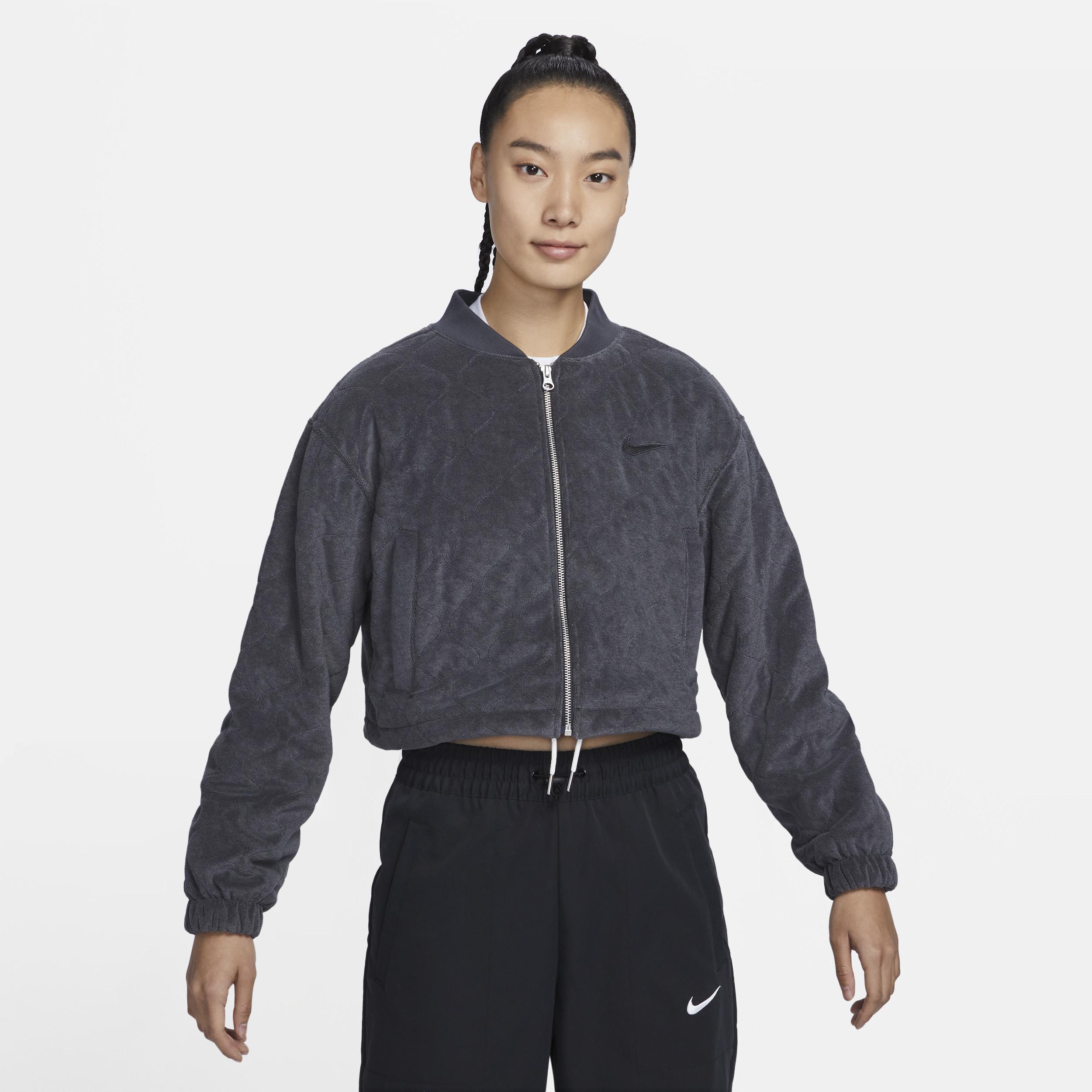 Nike Sportswear Terry Quilted Jacket In Grey, in Blue | Lyst