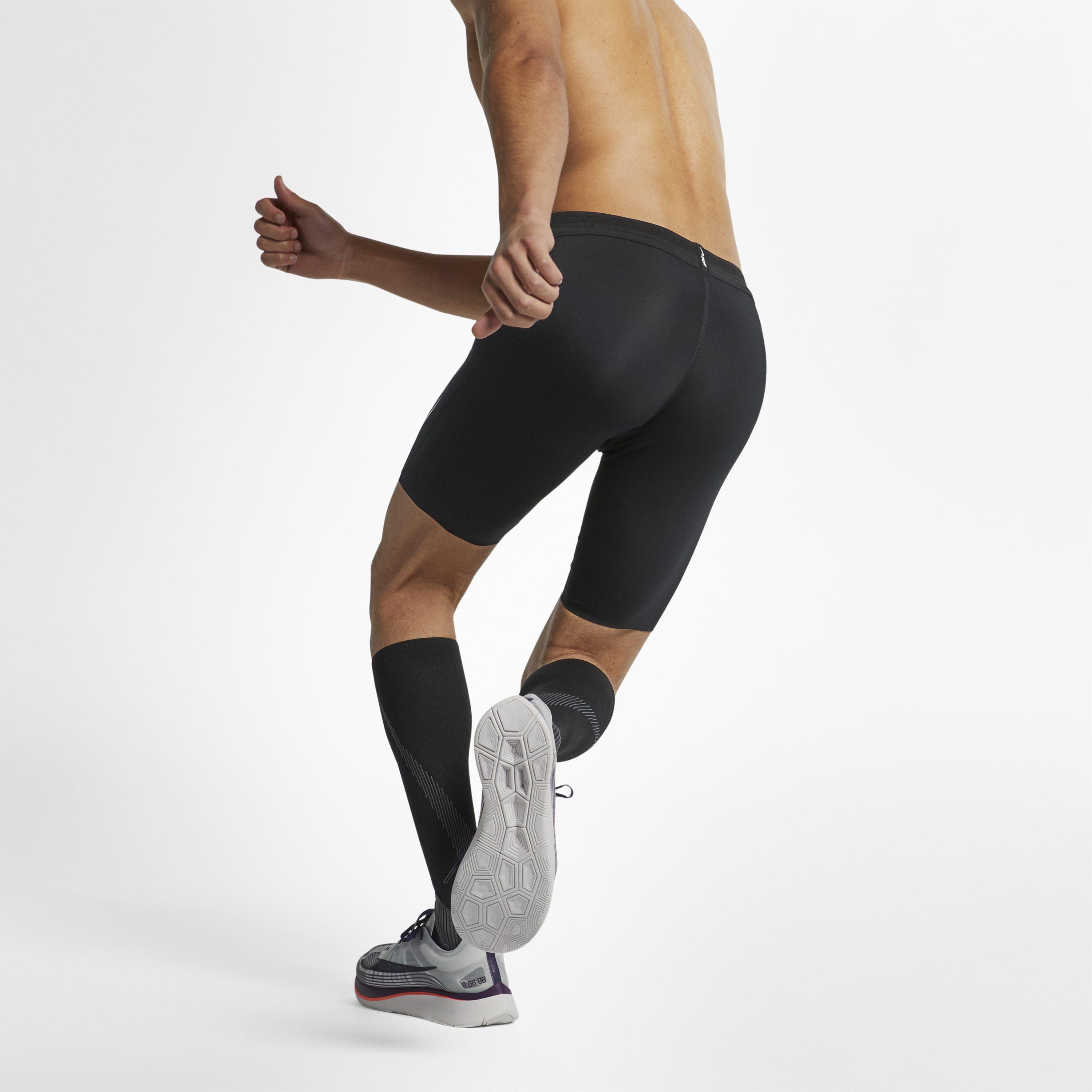 Nike Men's AeroSwift Tight Short - Black/White - Running Bath