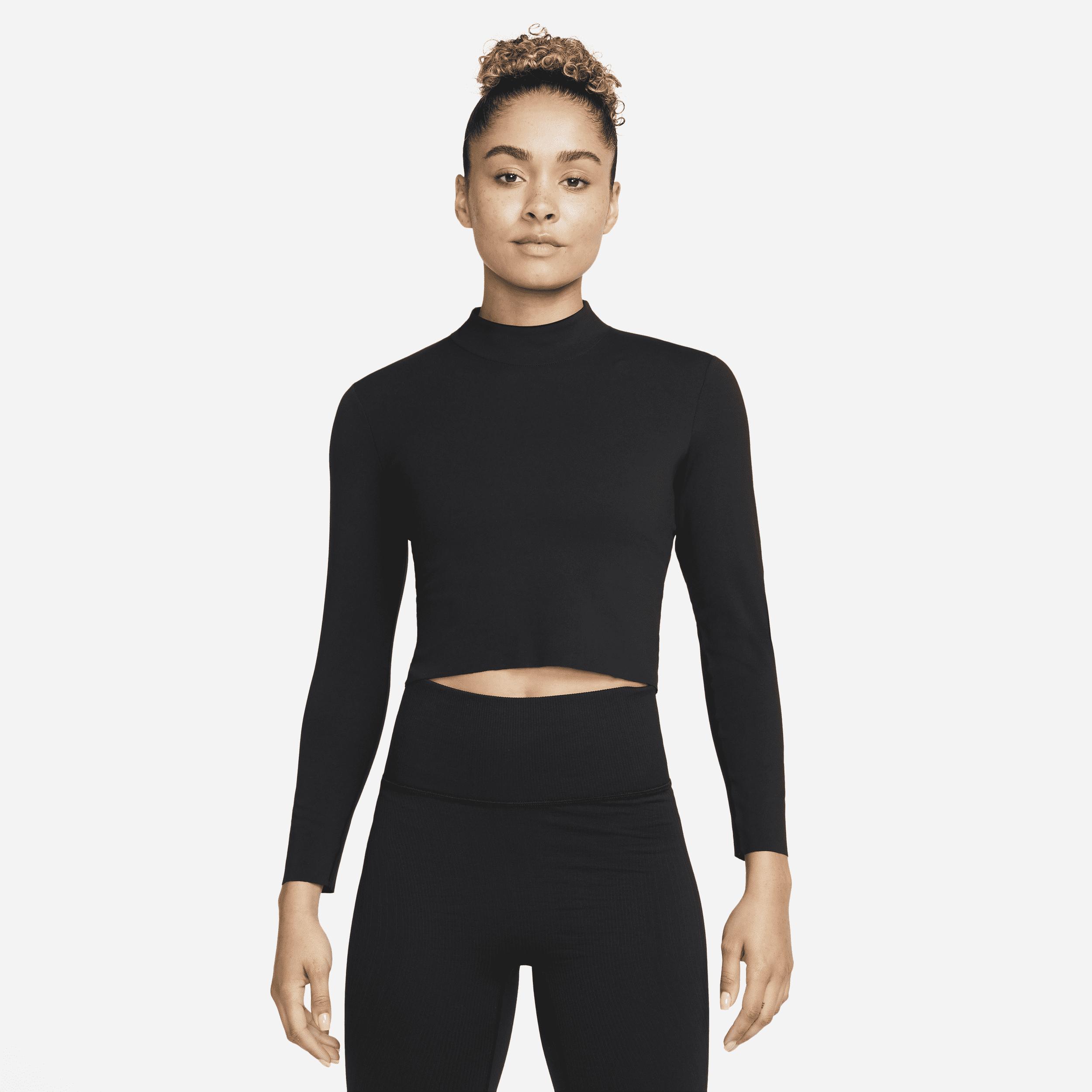 Nike Yoga Dri-fit Luxe Long Sleeve Crop Top In Black, | Lyst