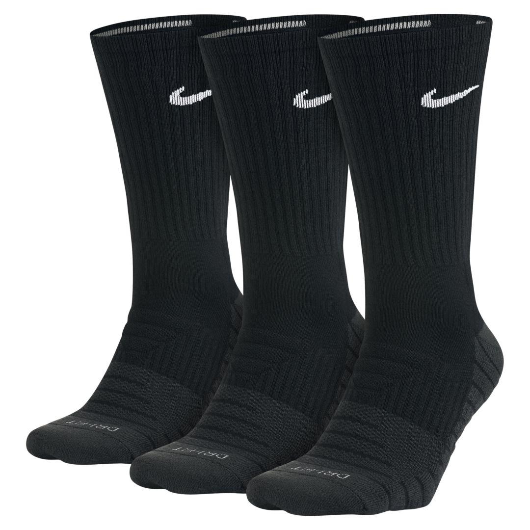Nike Everyday Max Cushioned Training Crew Socks (3 Pairs) in Black for ...