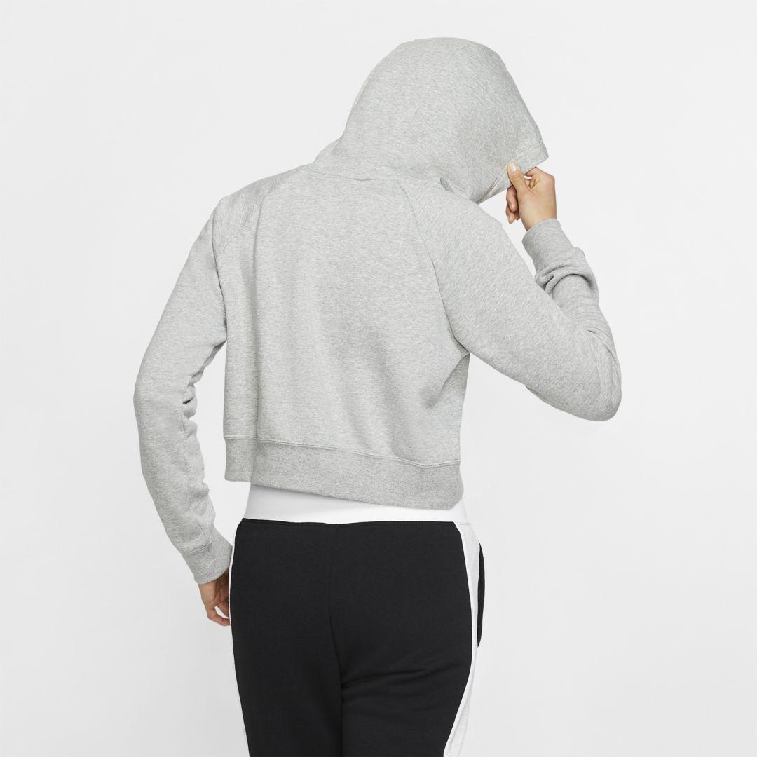 Nike Fleece Sportswear Essential Cropped Hoodie in Grey (Gray) - Lyst