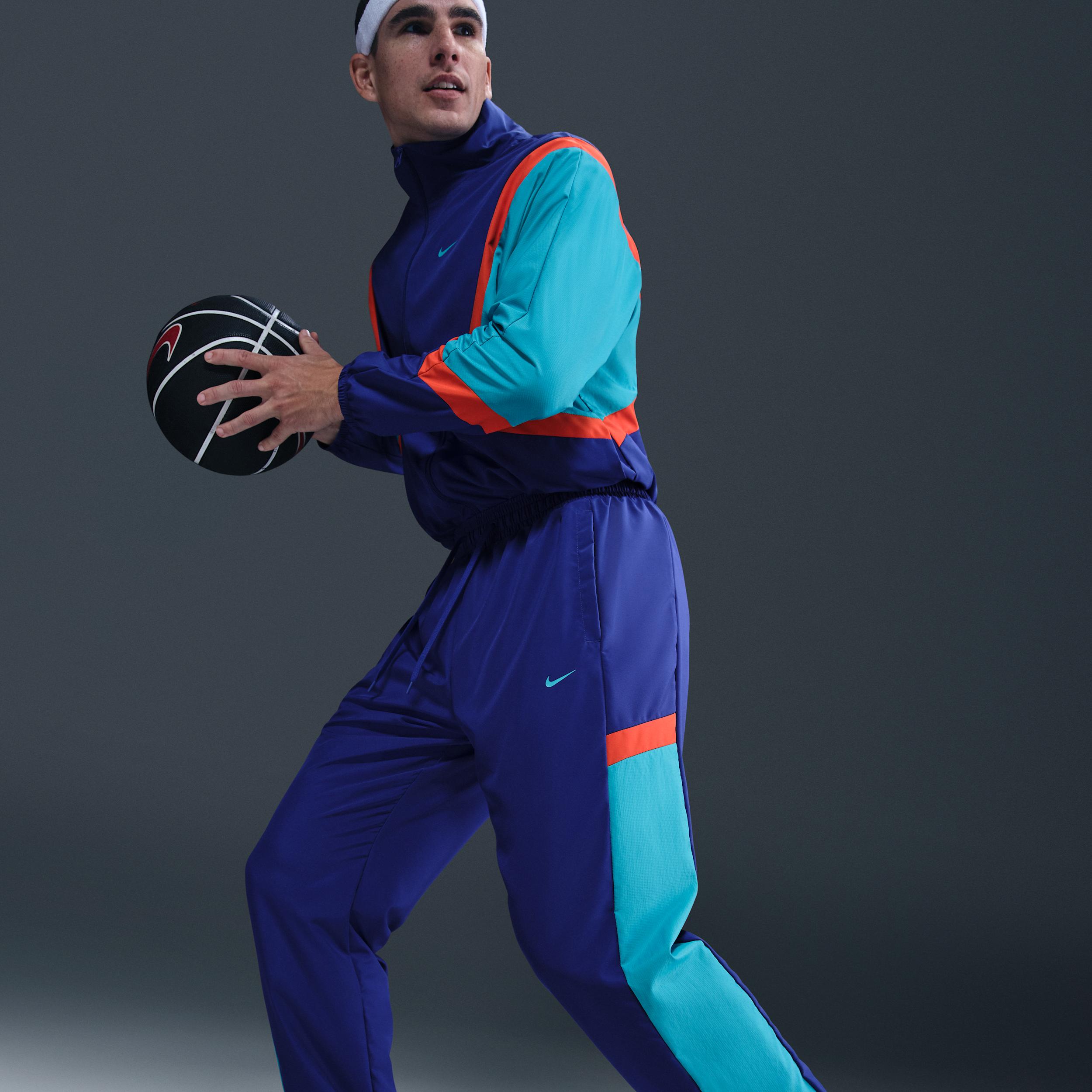 nike throwback men's woven tracksuit basketball pants