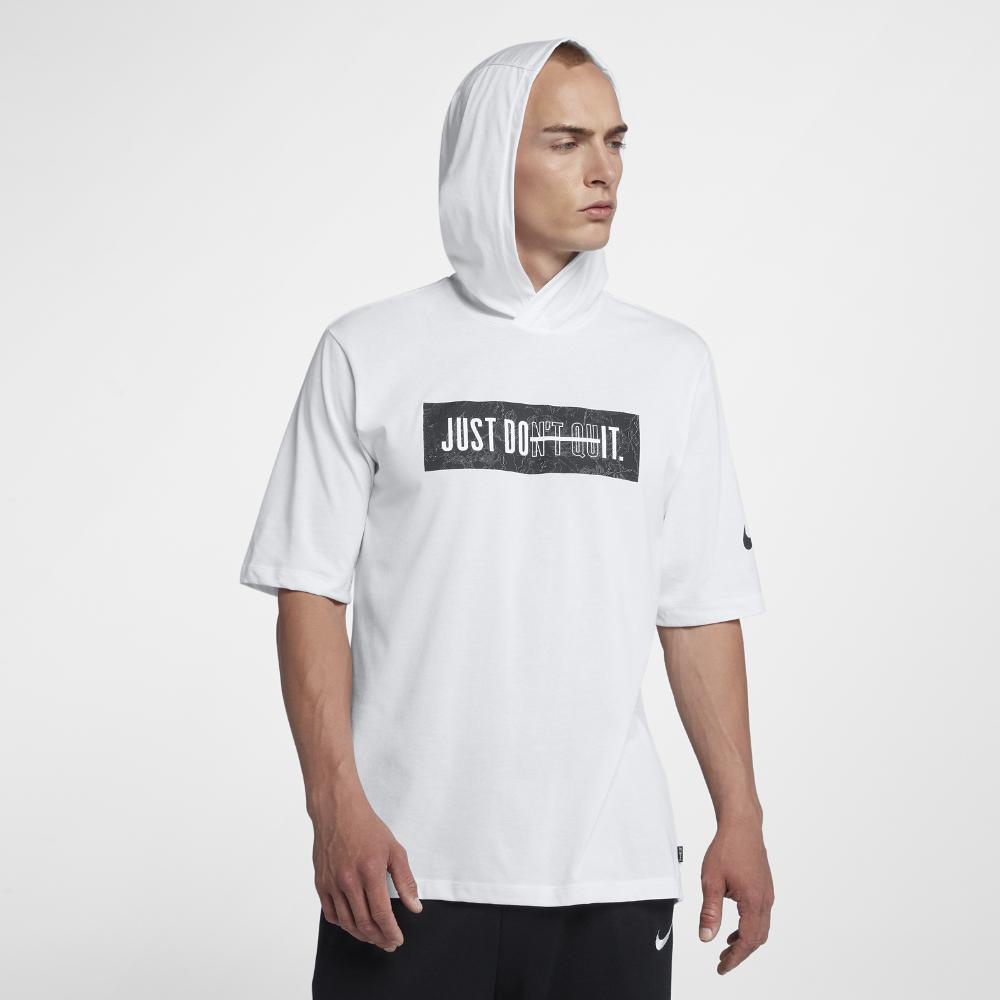 Nike Dri-fit "just Don't Quit" Men's Hooded Training T-shirt in White for  Men | Lyst