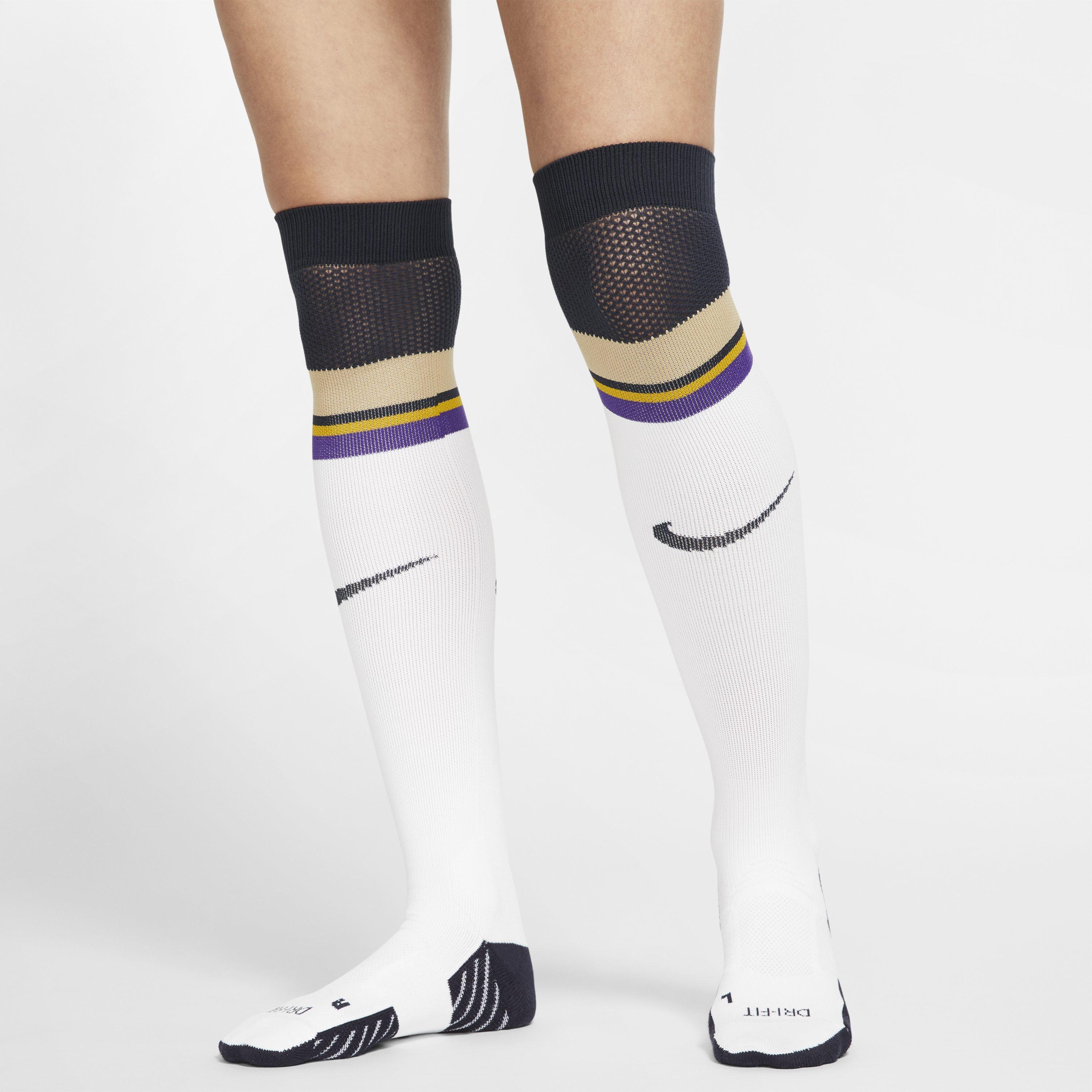 white nike knee high socks