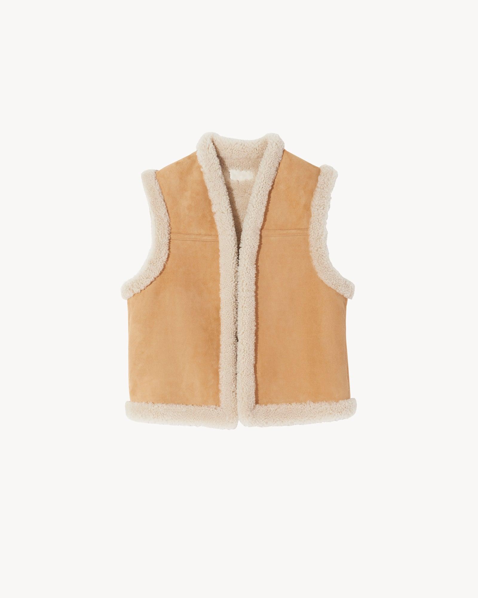 nili lotan shearling vest