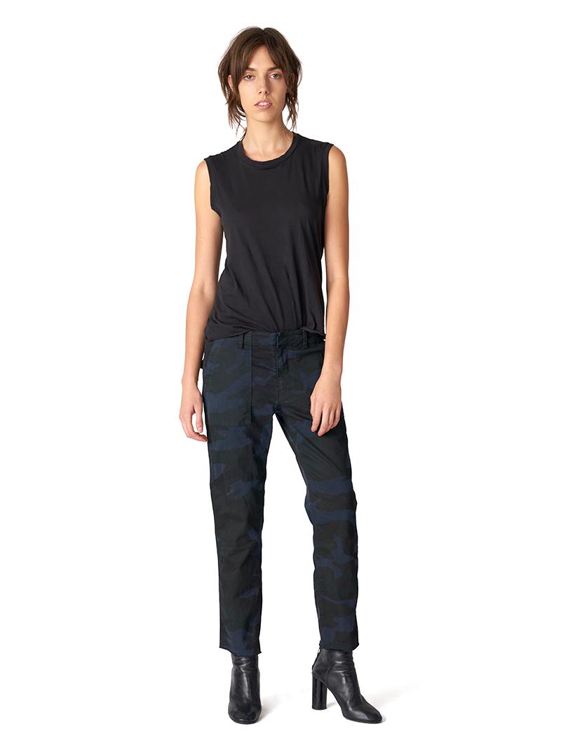 Nili Lotan Jenna Cotton Pant in Dark 