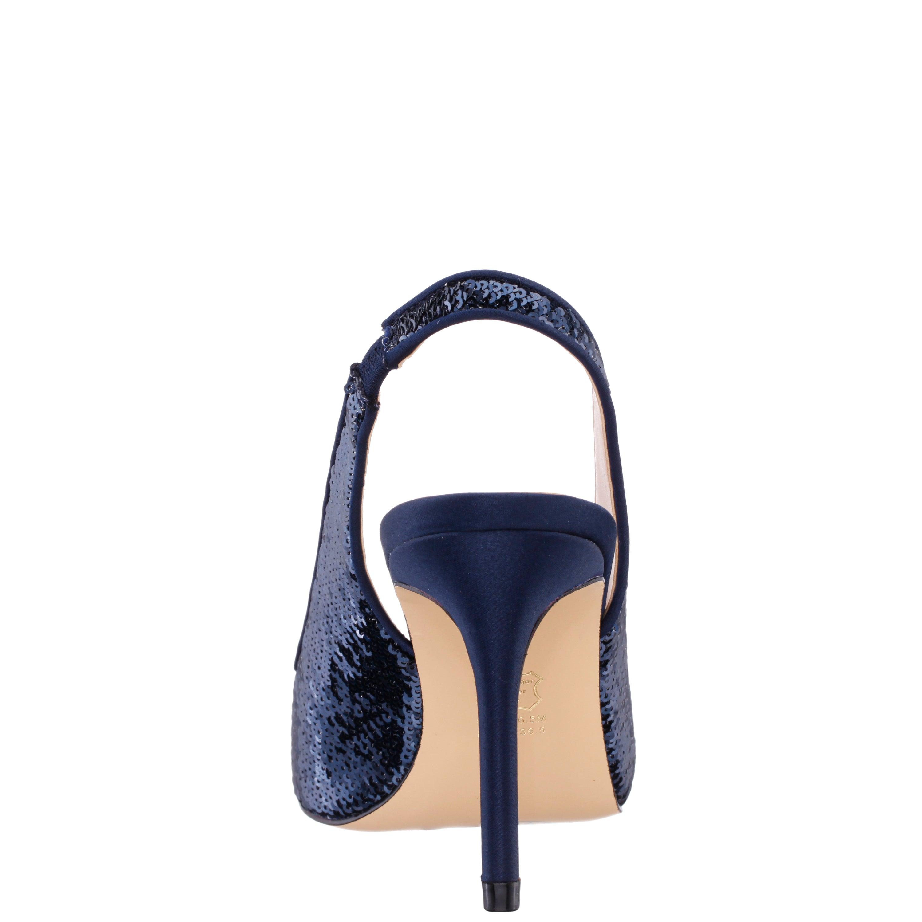 Nina Nayla-navy Sequin Pointy-toe High-heel Slingback Dress Pump in Blue |  Lyst