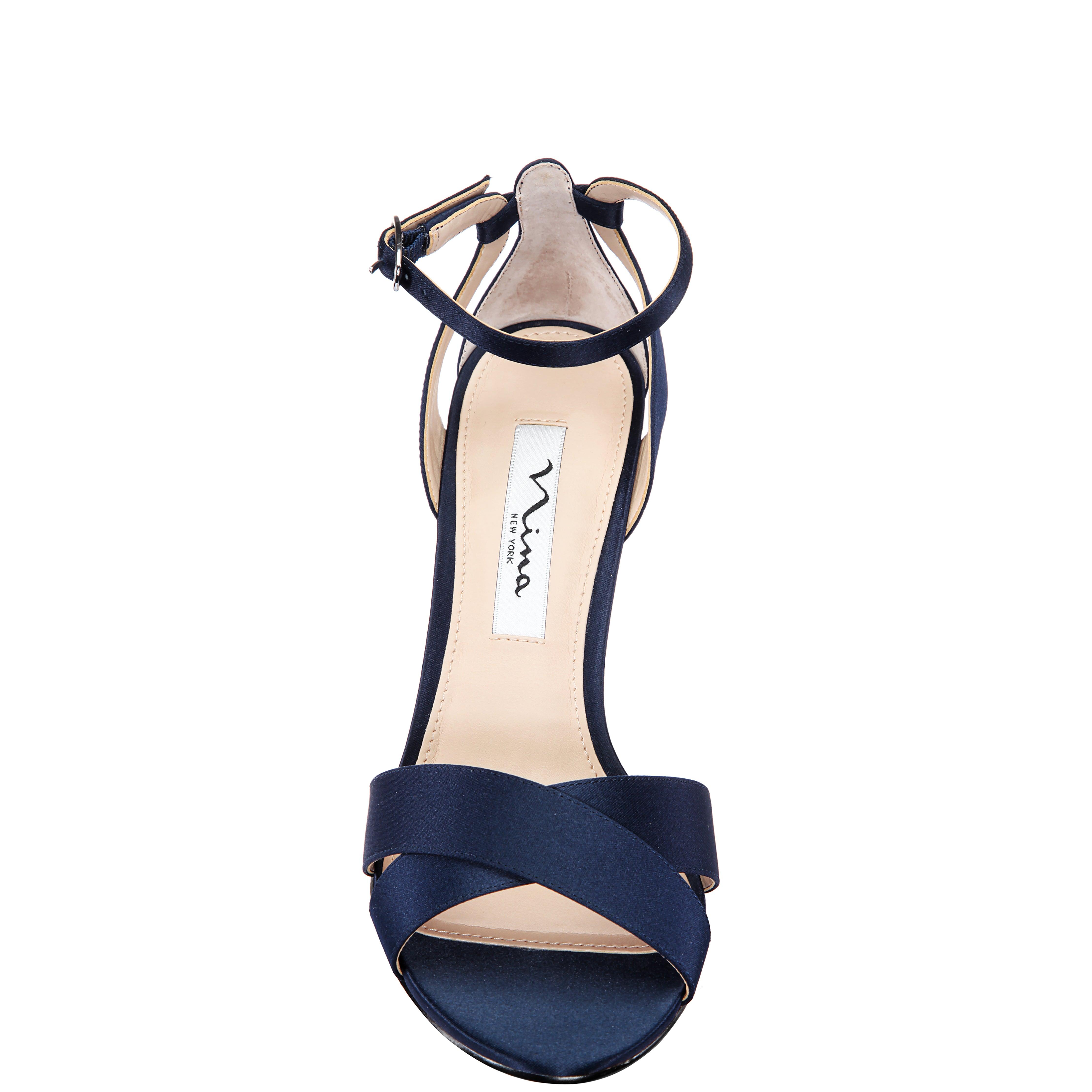 Nina Venus-new Navy Satin High-heel Dress Sandal in Blue | Lyst