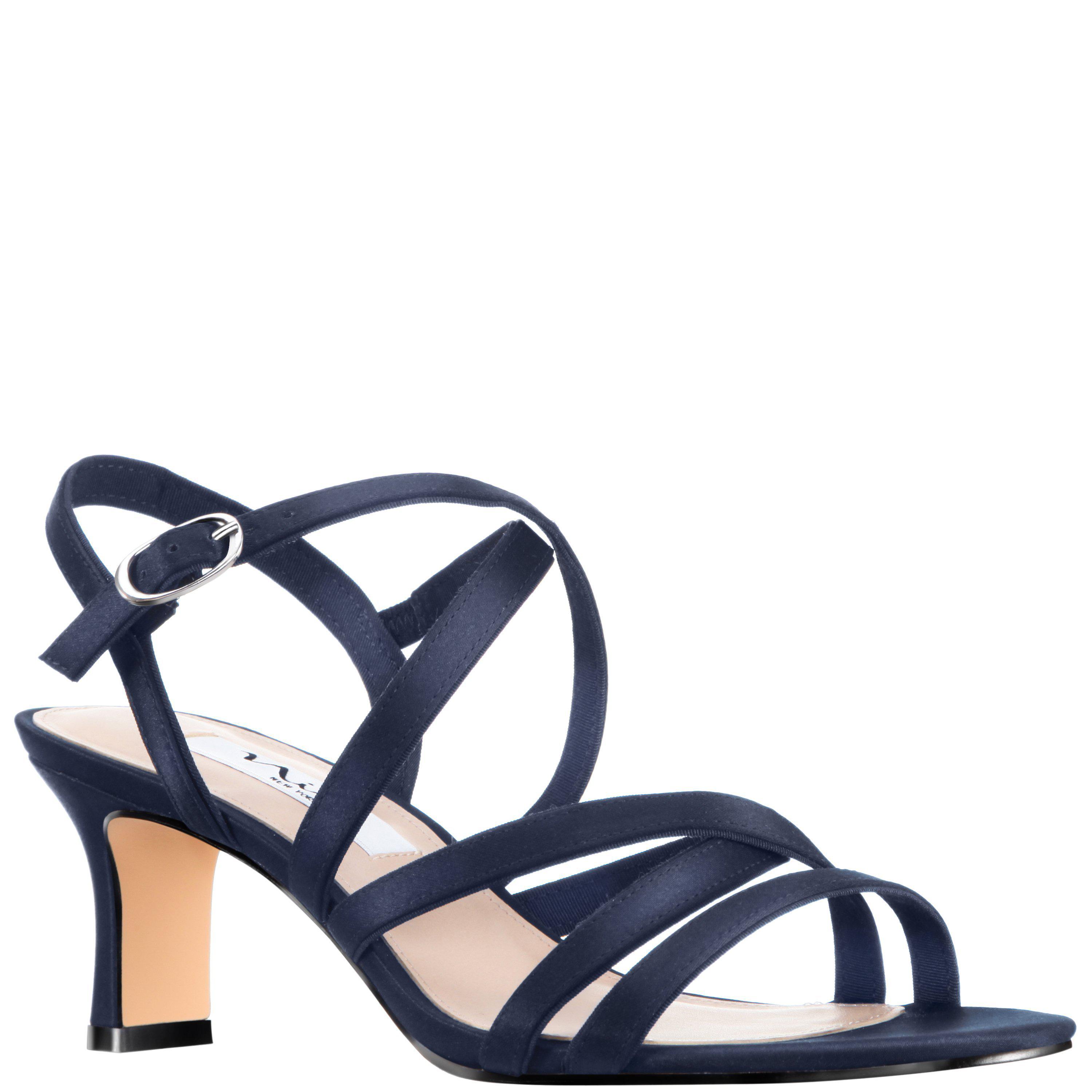 nina genaya strappy evening sandals navy