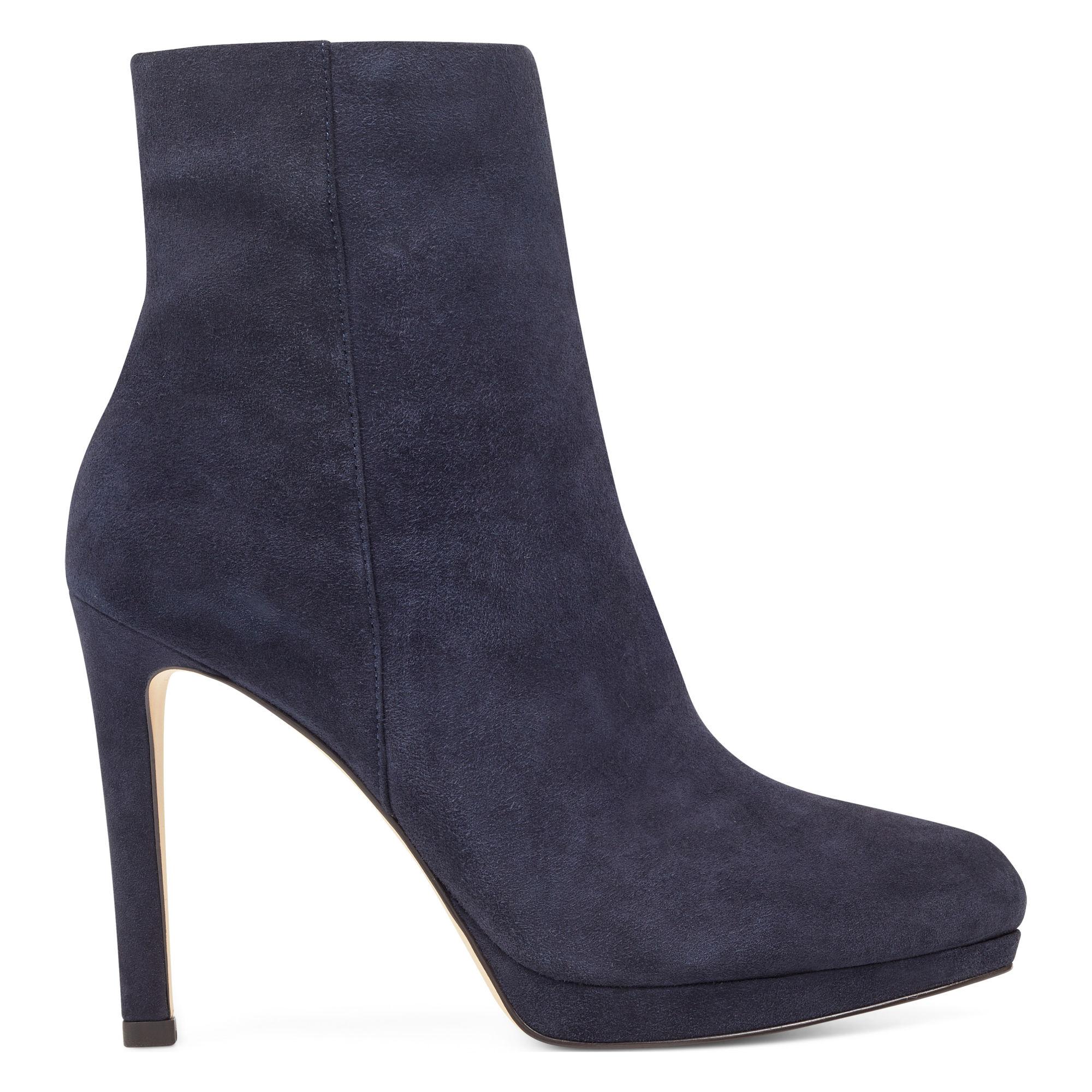 Nine West Leather Quanette Platform Booties in Navy Suede (Blue) - Lyst