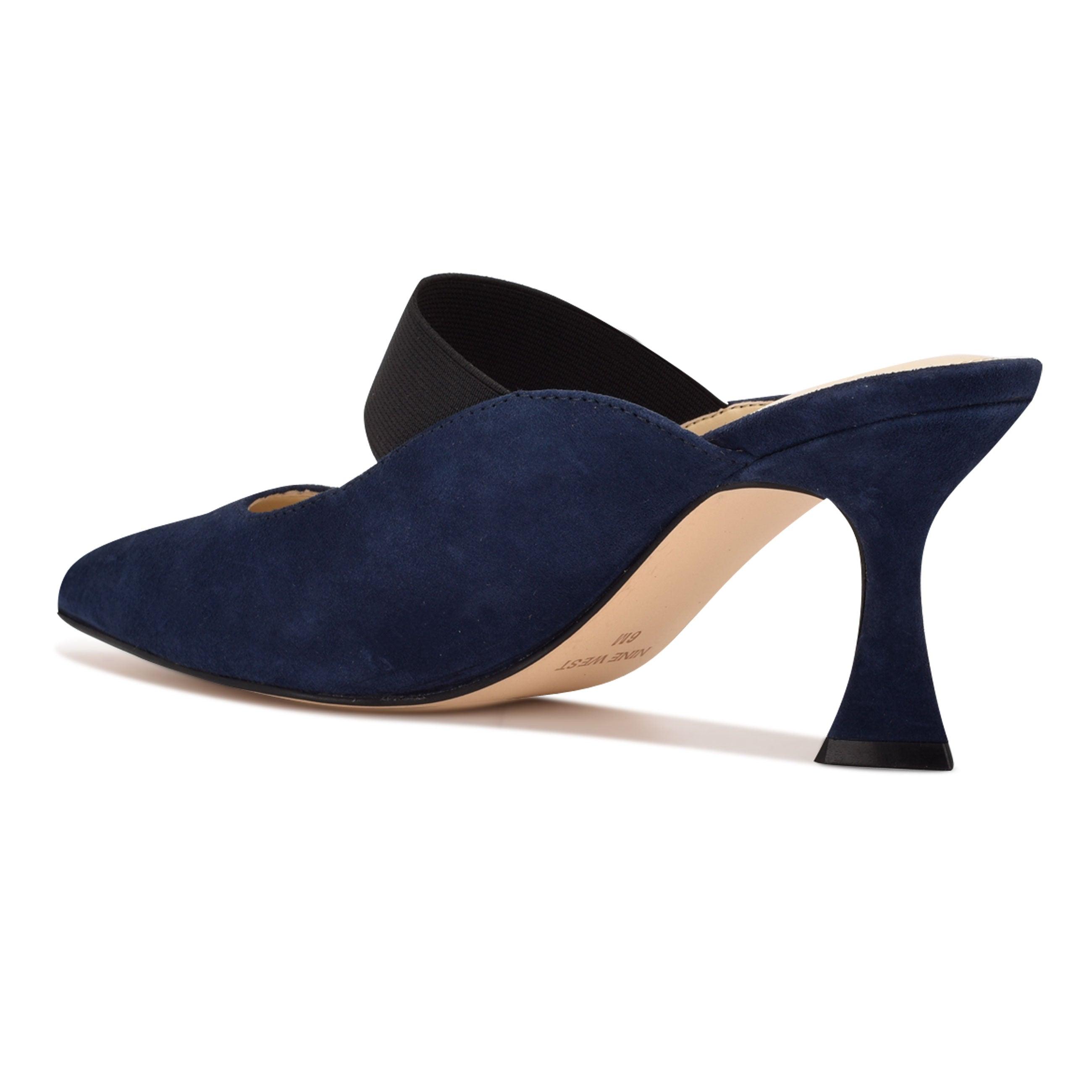 Nine West Watchit Pointy Toe Mules in French Navy Suede (Blue) | Lyst