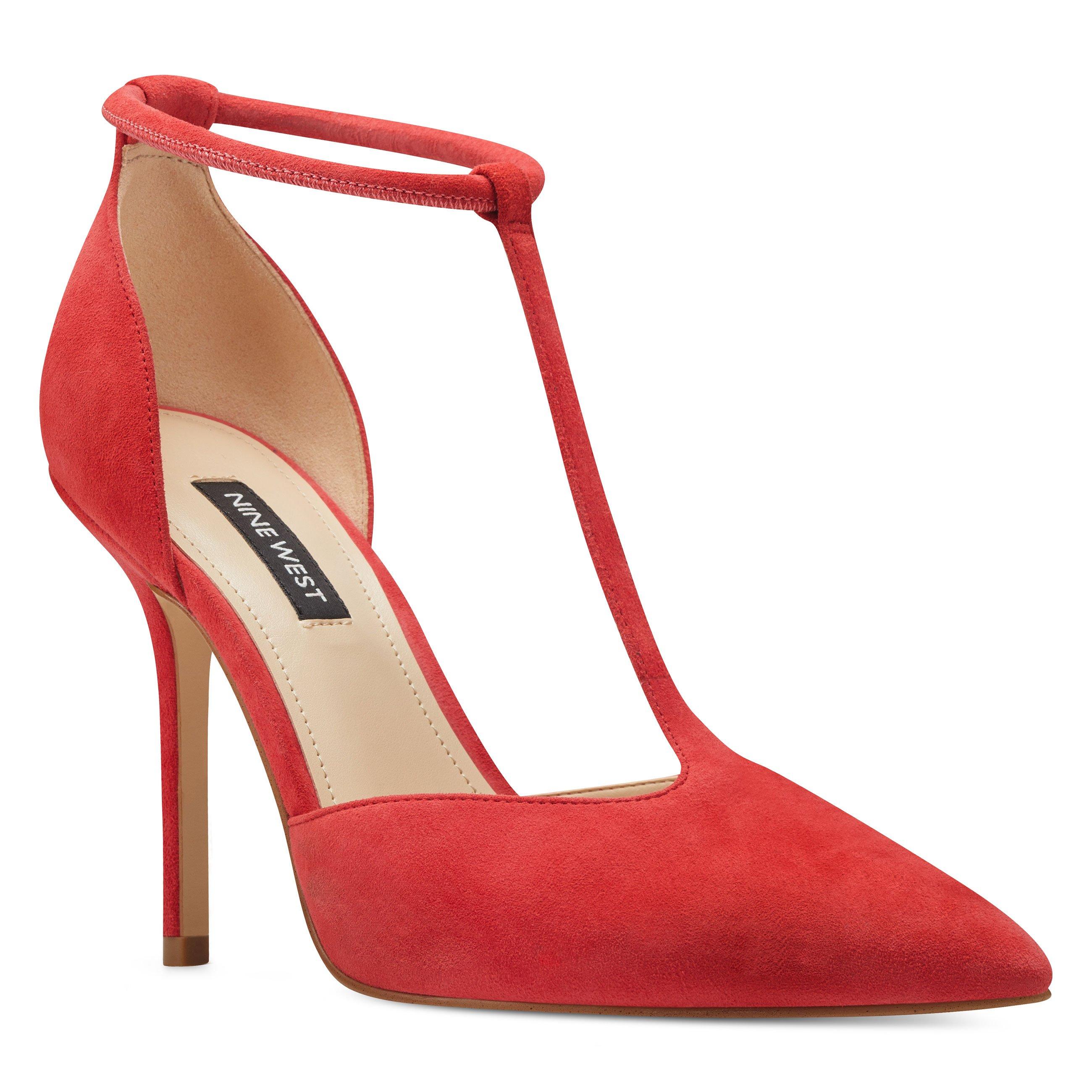 Nine West Breezy Strappy Pumps in Red - Lyst
