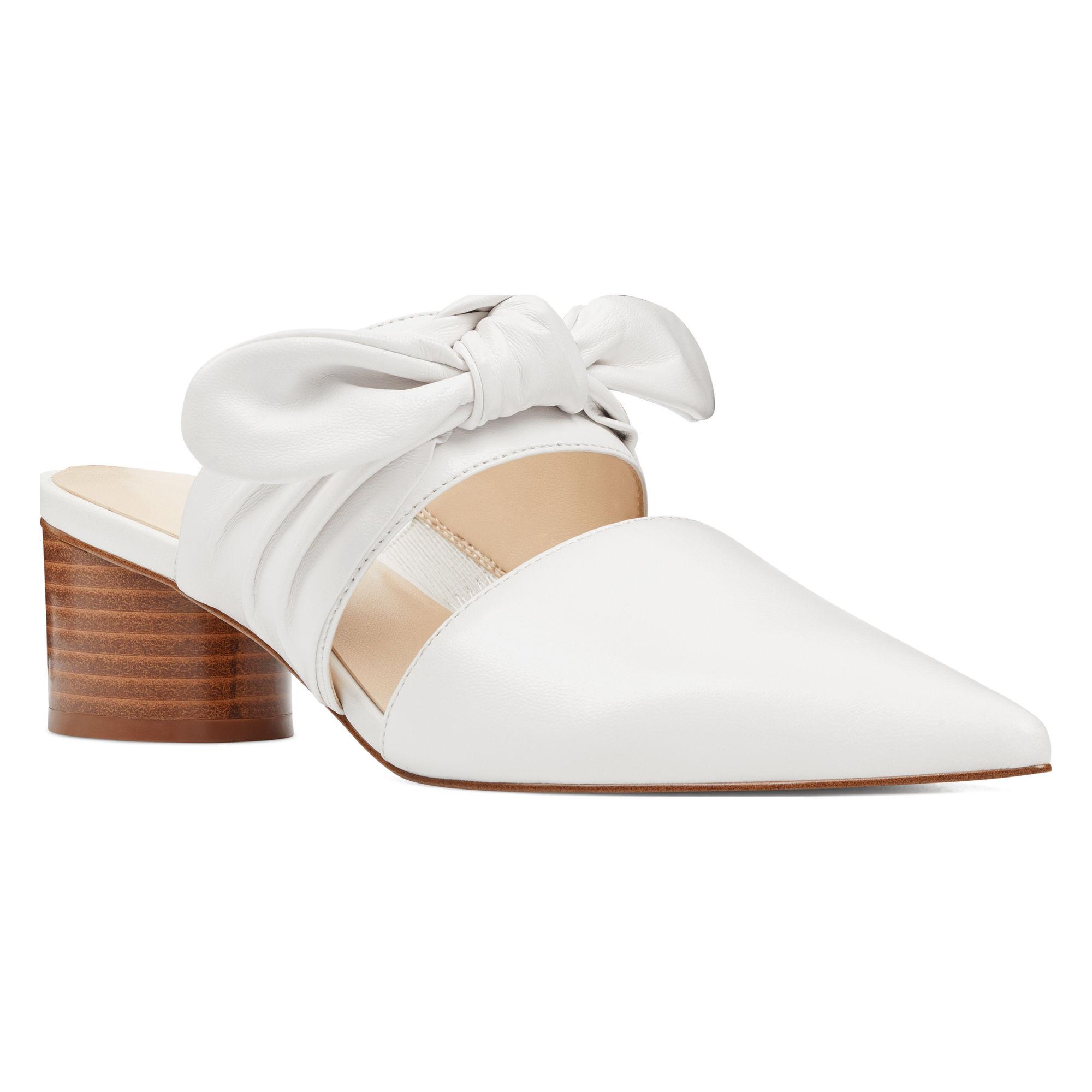 nine west white mules