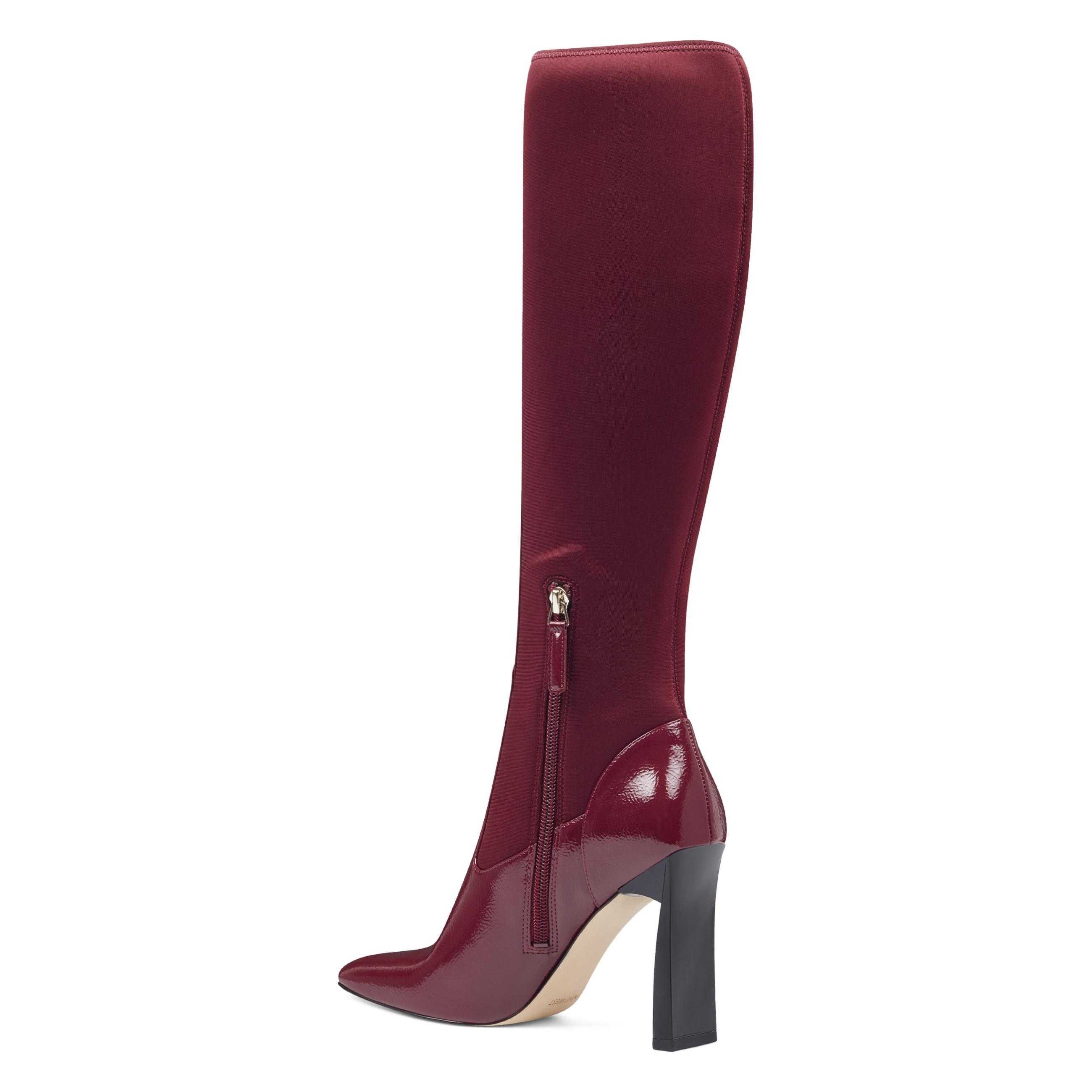 nine west quincy square toe boots